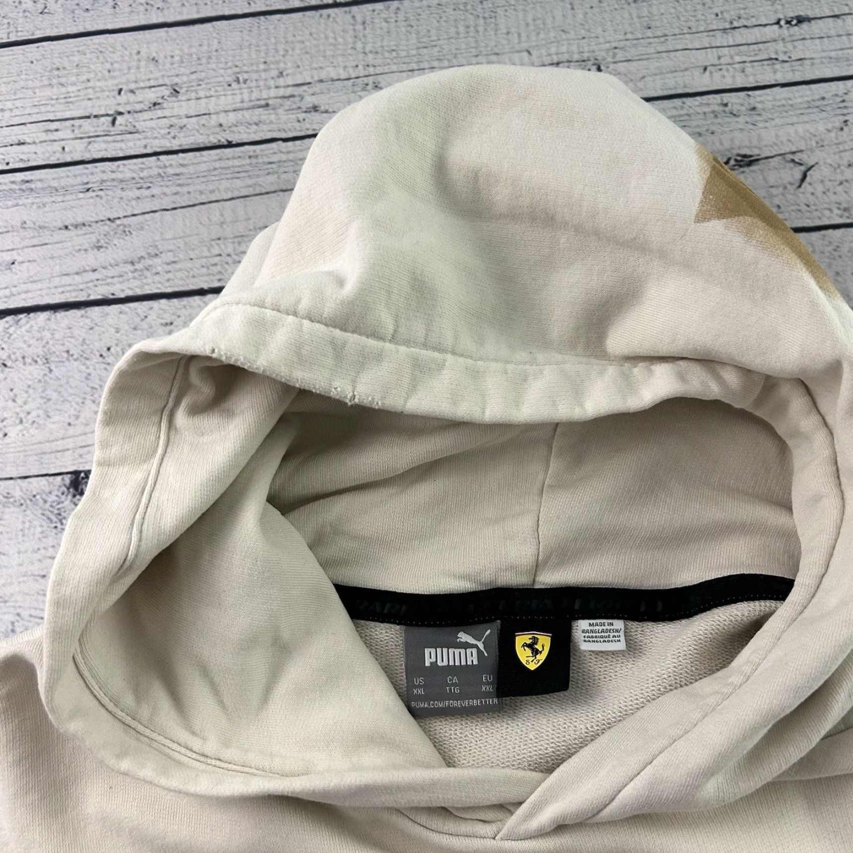Puma PUMA Ferrari Motorsport Las Vegas Hoodie Sweatshirt Men 2XL Beige Size US XXL / EU 58 / 5 - 4 Thumbnail