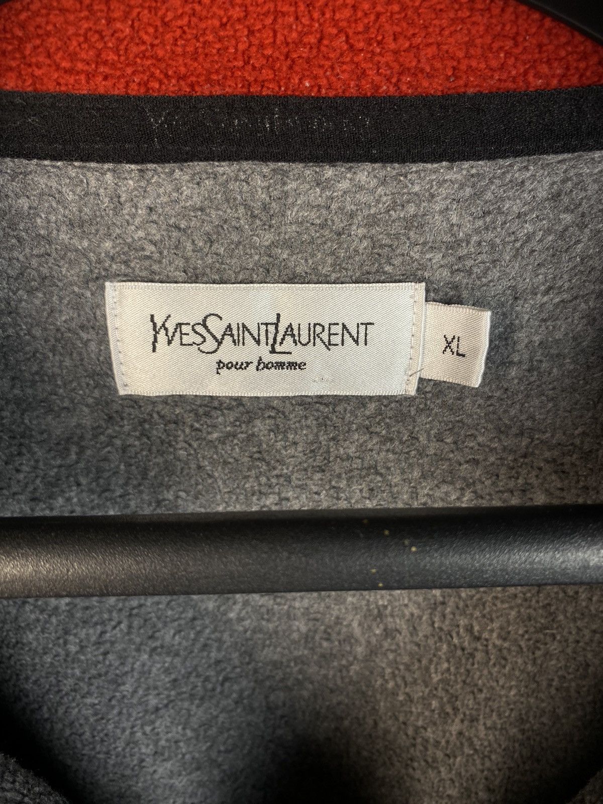 Yves Saint Laurent Fleece YSL Sweatshirt 1/4 Quarter Zip Logo Vintage Sweater Size US XL / EU 56 / 4 - 4 Thumbnail