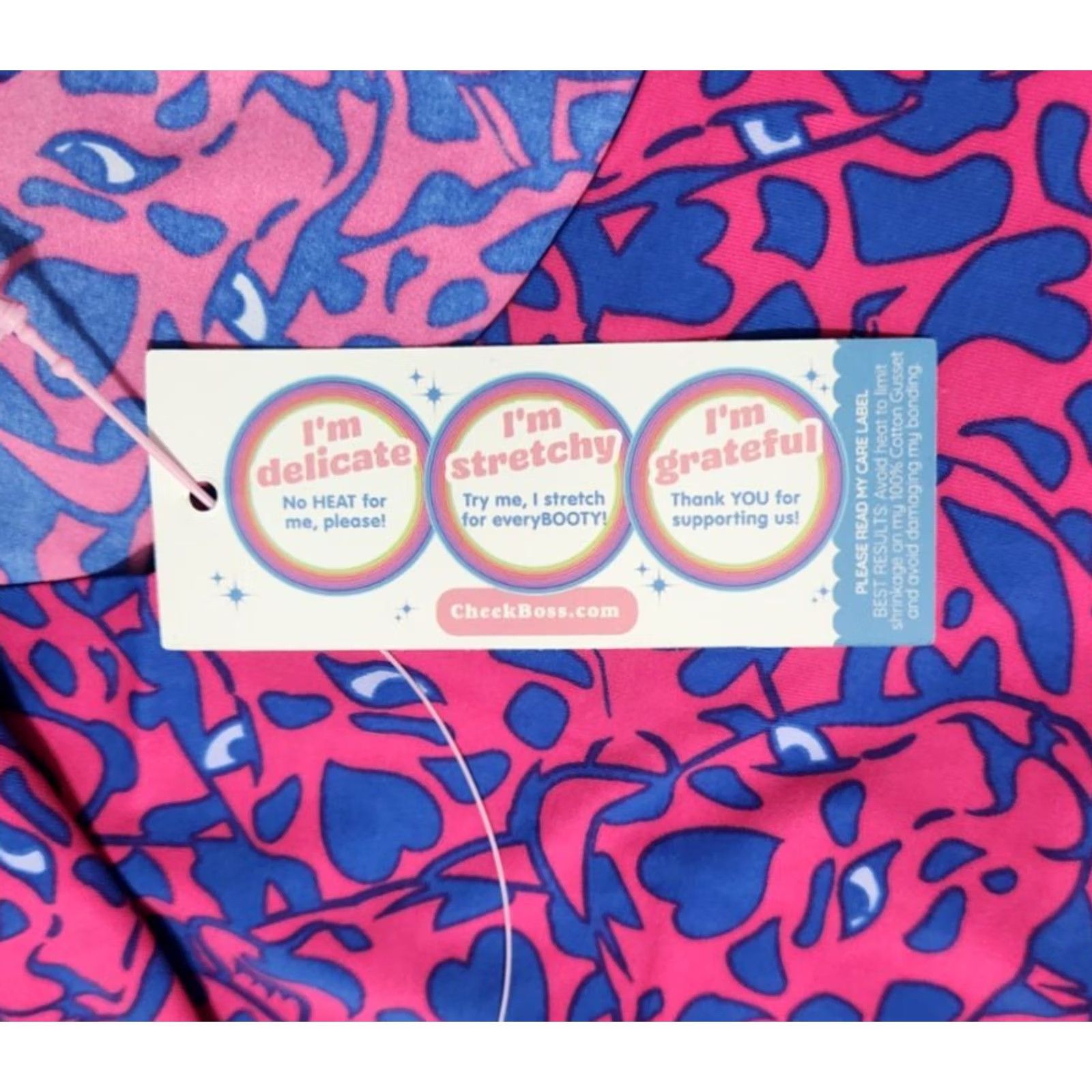 Vintage Cheek Boss Women's XL Boyshort Pink Blue Panties 1 Pack Size 40" / US 18 - 3 Thumbnail