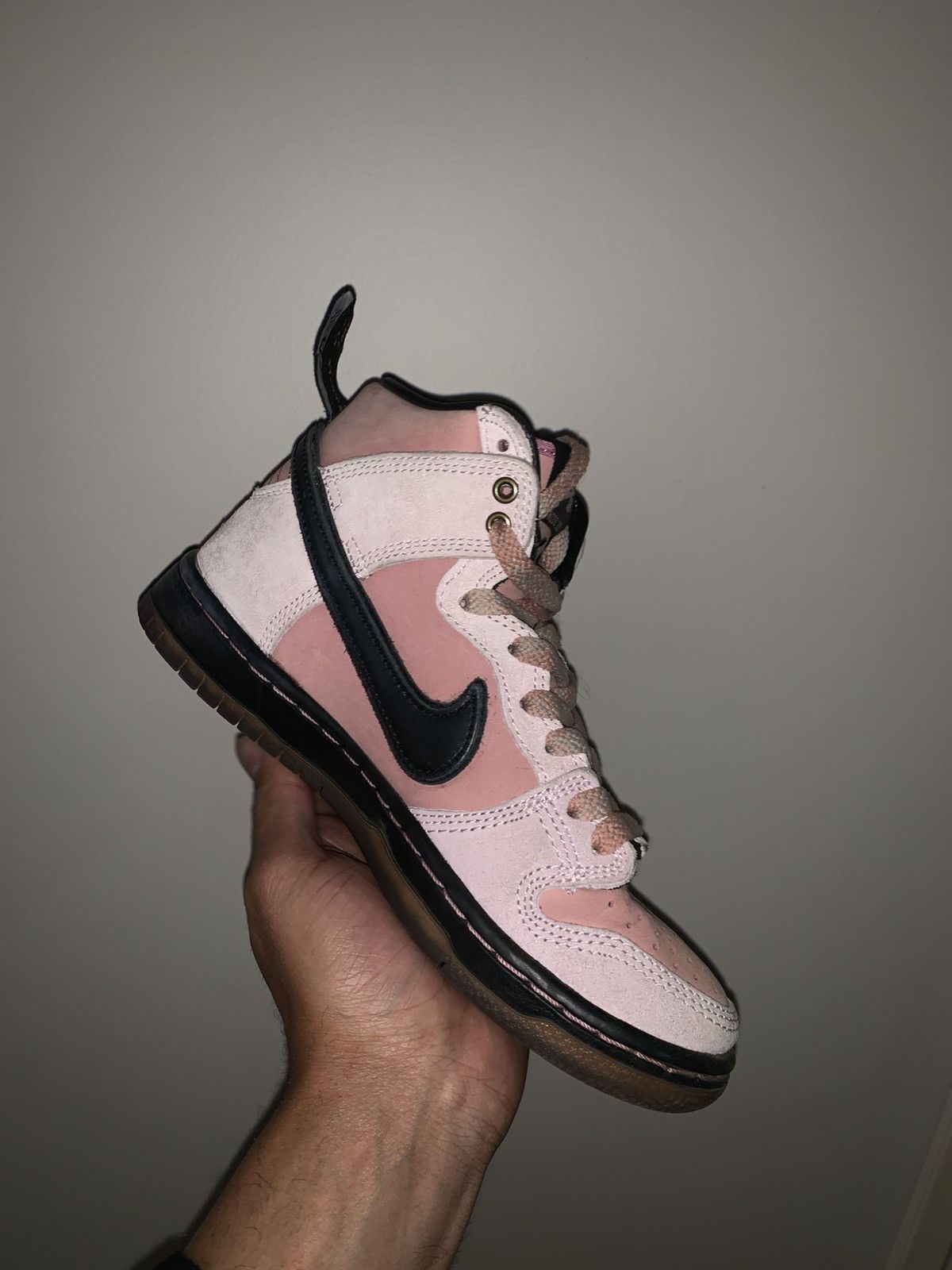 Nike KCDC Brooklyn Skateshop Nike SB Dunk High Pink Black (Men's) Size US 6 / IT 36 - 4 Thumbnail