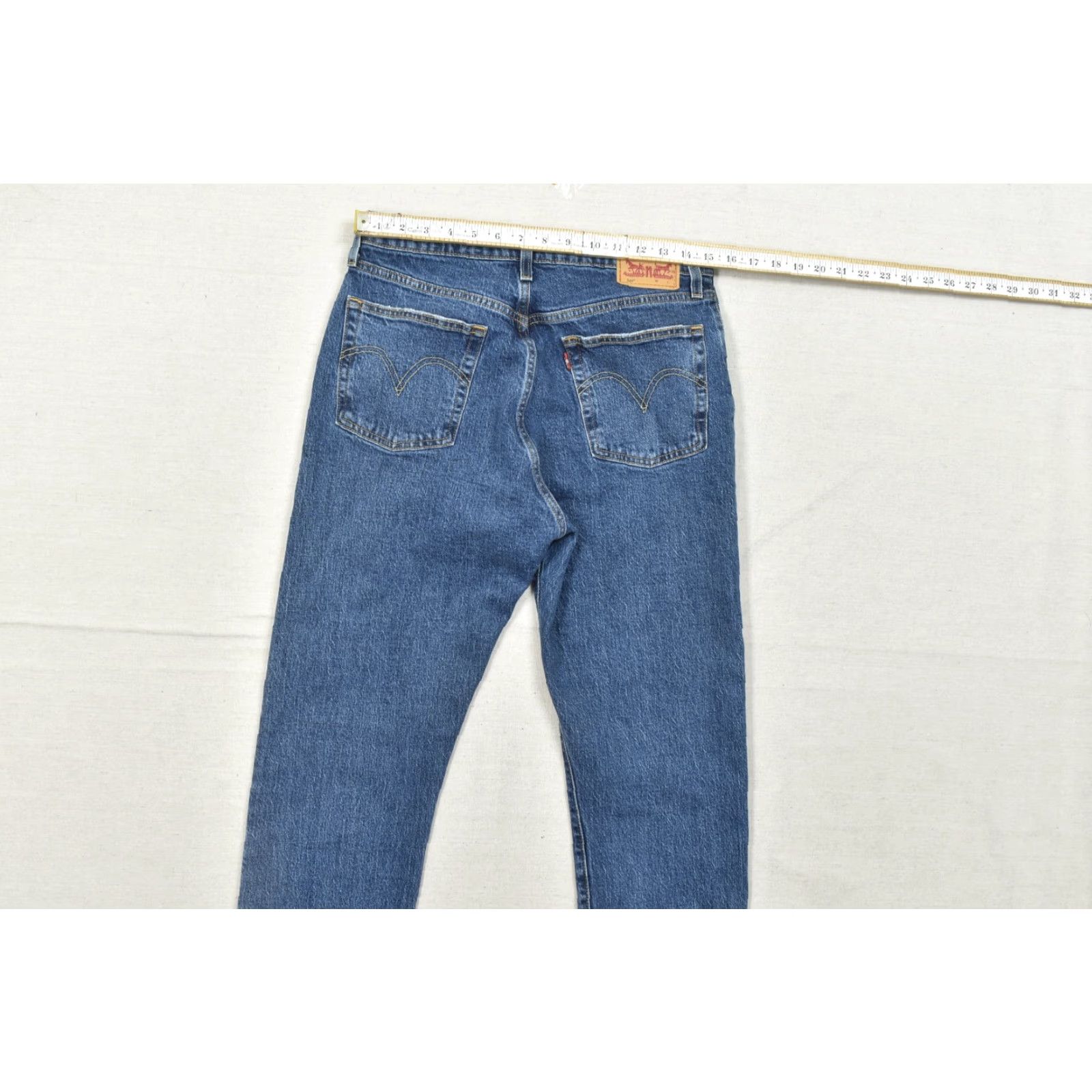 Levi's Levi's 501 Original Fit Jeans Men 30x32 Blue Stretch Denim Cotton Blend Regular Rise Mid 5-Pocket Button 1960s Style? Size US 30 / EU 46 - 4 Thumbnail