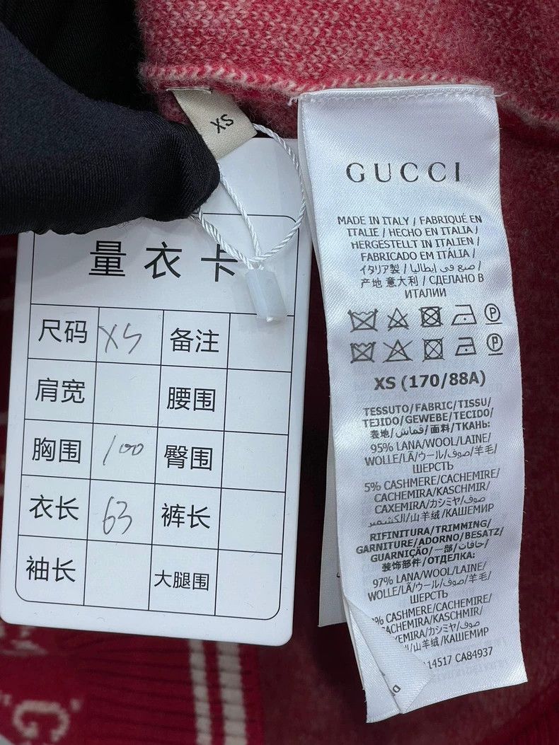 Gucci Gucci Red double G full print knitted cashmere zipper cardi Size US XS / EU 42 / 0 - 8 Thumbnail