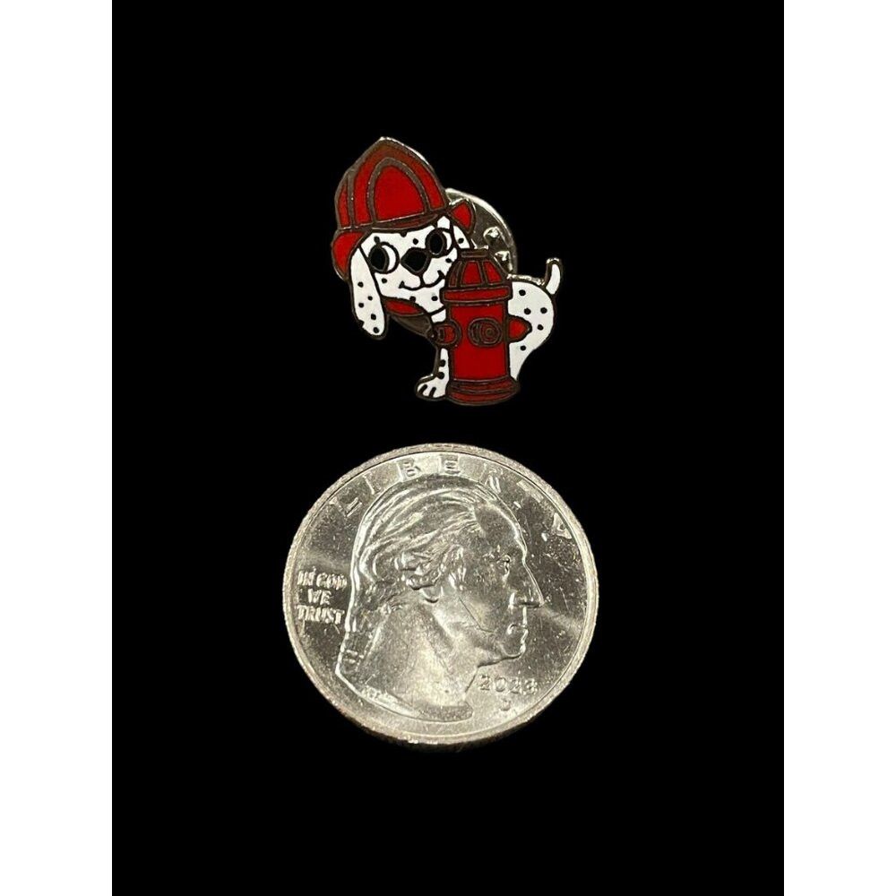 Jewelry × Vintage Cute Firefighter Dalmatian Dog Fire Hydrant Enamel Brooch P Size ONE SIZE - 4 Thumbnail