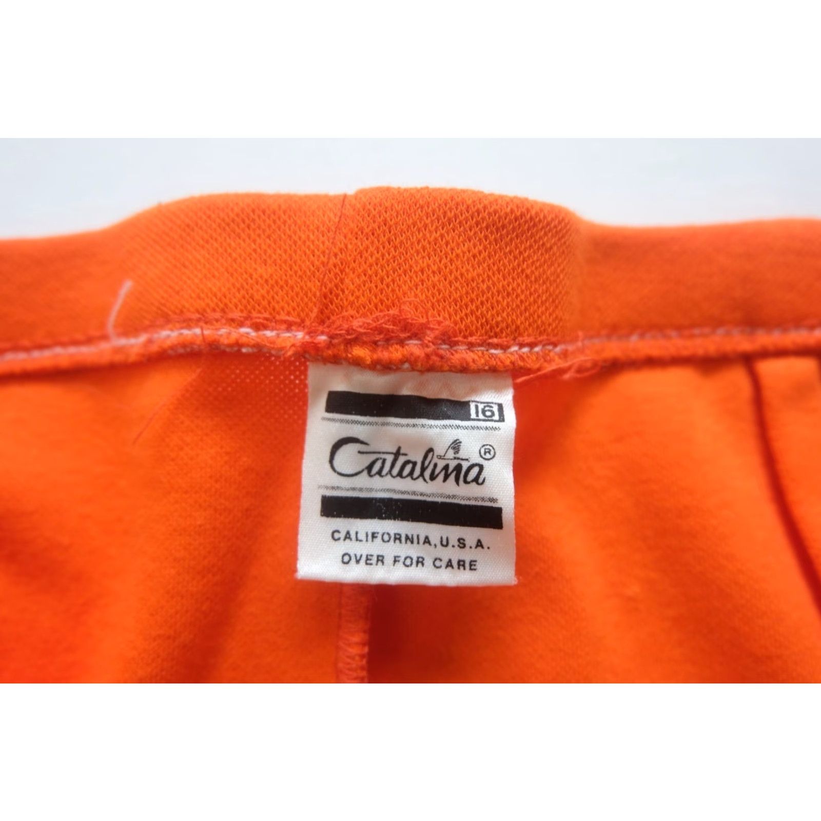 Catalina VINTAGE Catalina 7" Shorts Wide Leg Orange Cotton USA Made SZ 16 Mens/Adults 70s 60s Active Size 38" / US 16 / IT 52 - 5 Thumbnail