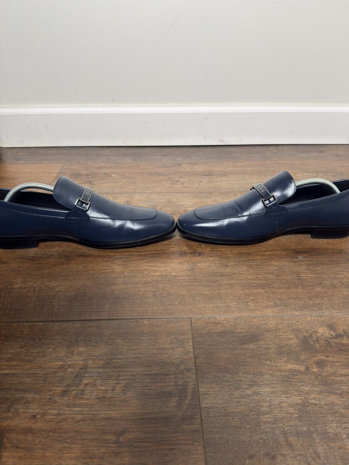 Guess GUESS Men’s Navy Blue Dress Loafers – Metal Logo Detail Size US 9.5 / EU 42-43 - 6 Thumbnail