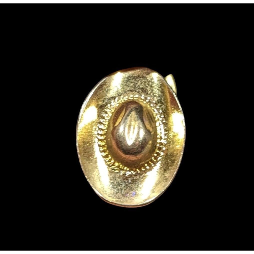 Other Western Cowboy Hat Shaped Gold Tone Lapel Pin Size ONE SIZE - 1 Thumbnail