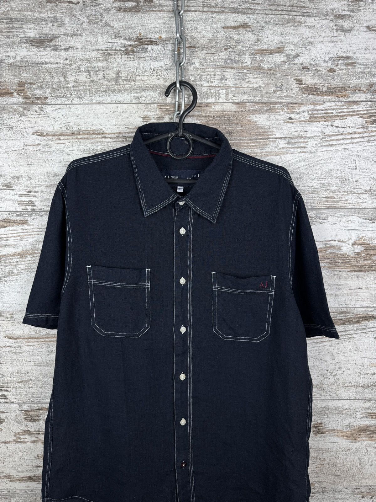 Armani Mens Vintage Armani Jeans linen shirts button up AJ lino Size US M / EU 48-50 / 2 - 2 Thumbnail