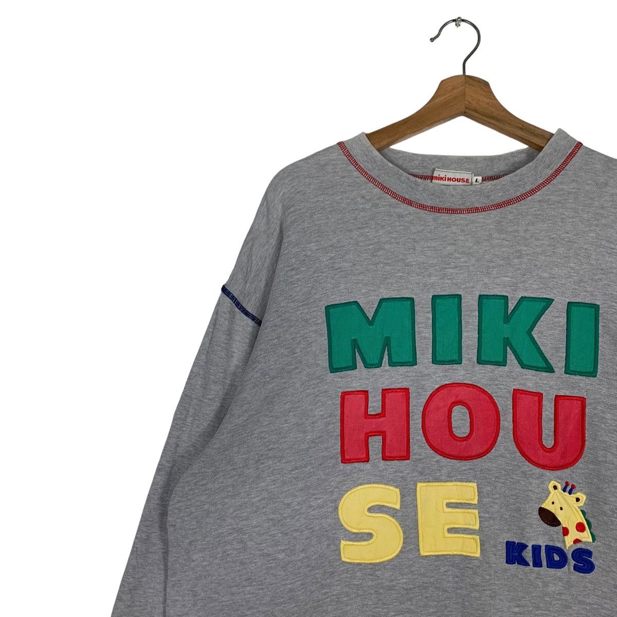 Japanese Brand 90's MIKIHOUSE Big Logo Sweater Sweatshirts #0792-C36 Size US L / EU 52-54 / 3 - 6 Thumbnail