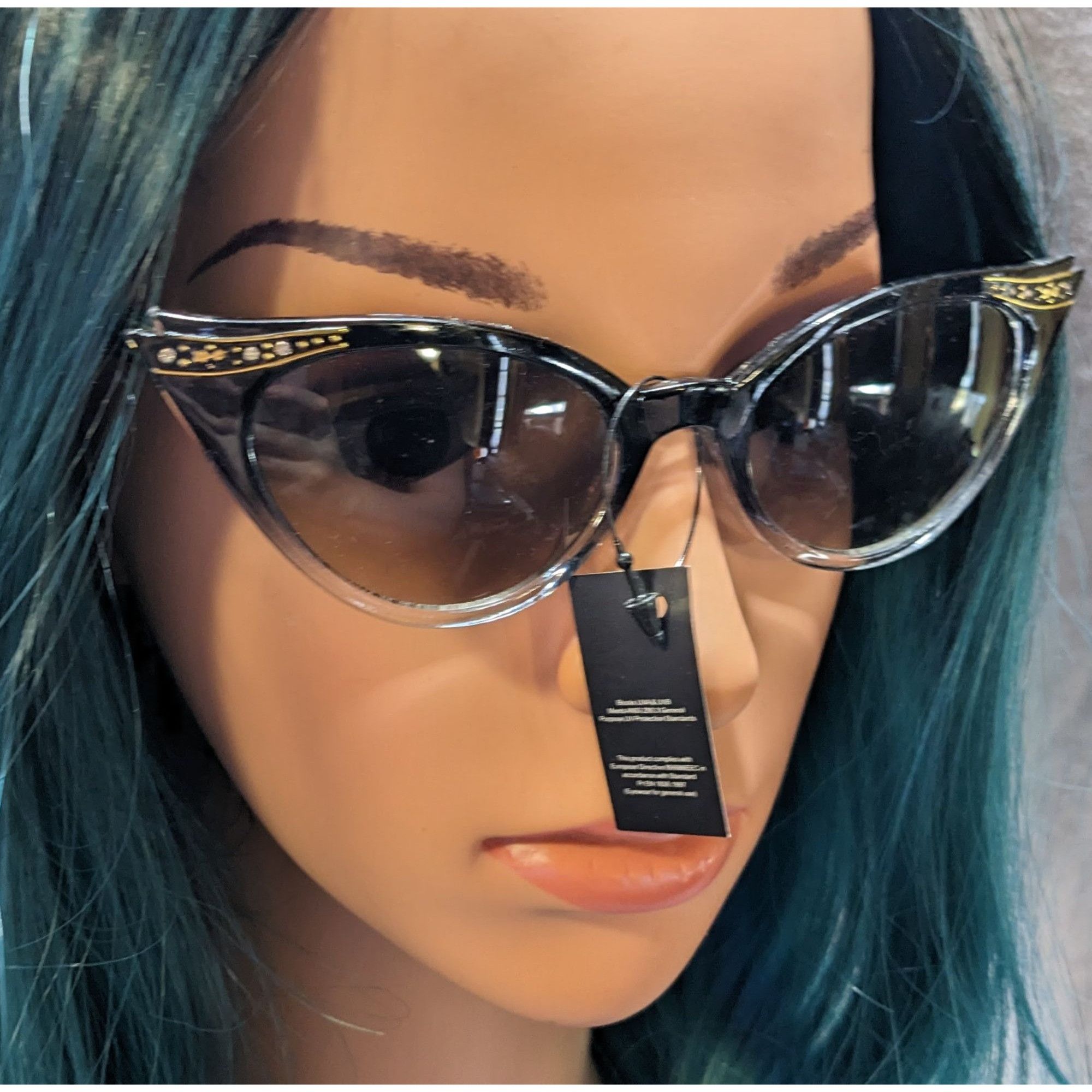 Other ZeroUV Retro Glam Goth Cateye Sunglasses Size ONE SIZE - 4 Thumbnail