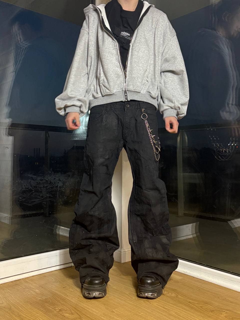 Japanese Brand flare bootcut painted black jeans Size US 32 / EU 48 - 1 Thumbnail