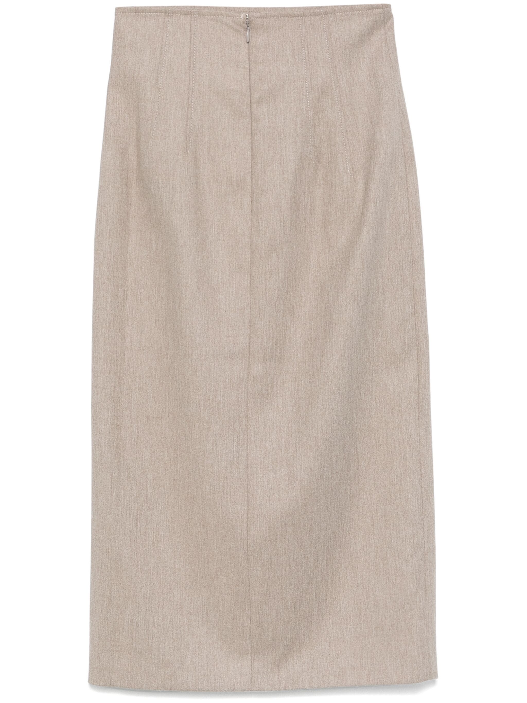 THE ANDAMANE o1s22i1n1024 Slit Pencil Skirt in Beige Size 28" / US 6 / IT 42 - 2 Thumbnail