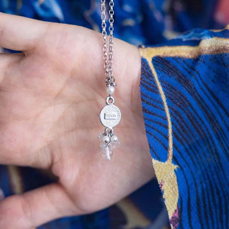 Kenzo KENZO Silver flower crystal ball necklace vintage Size ONE SIZE - 4 Thumbnail