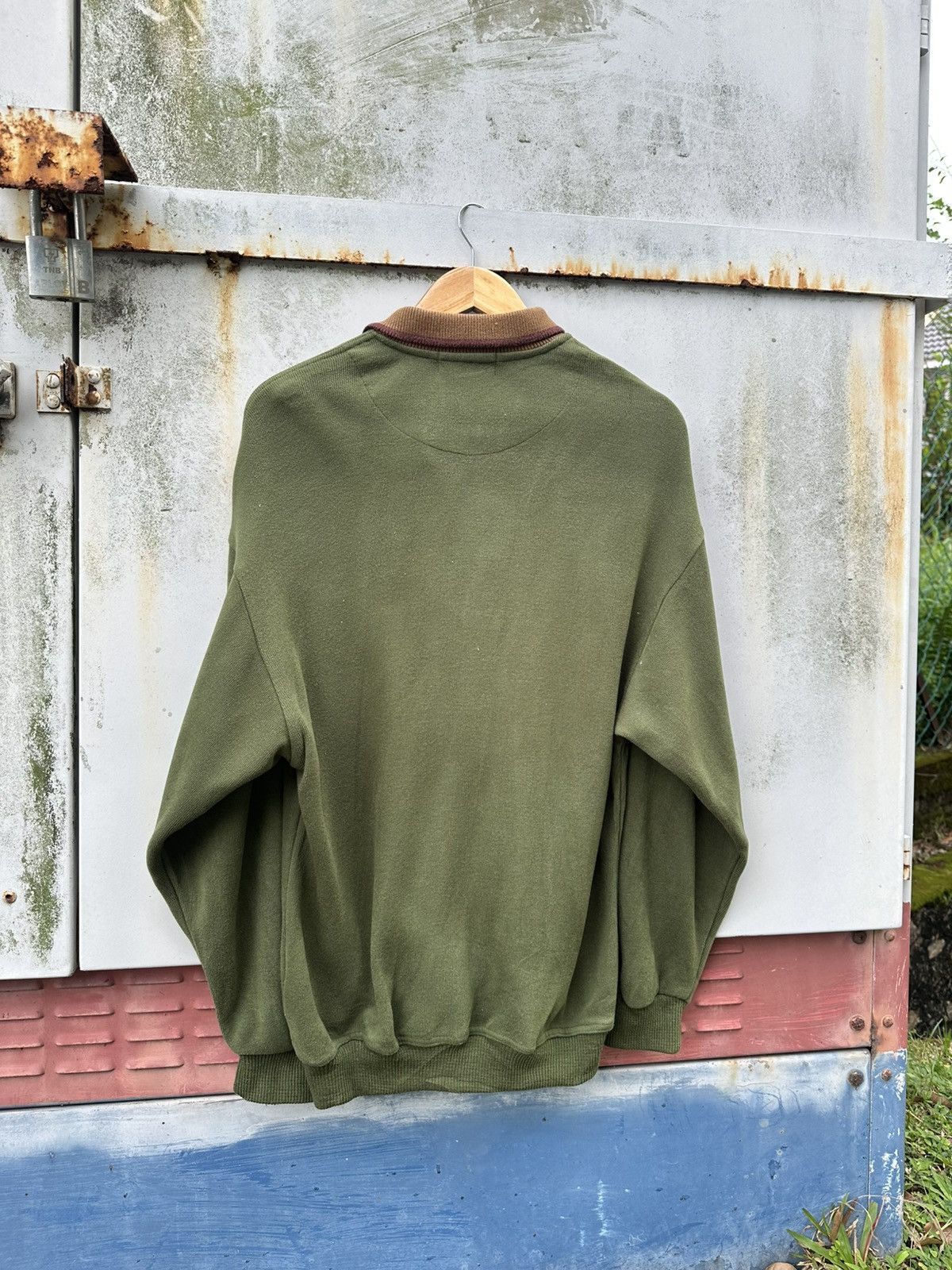 Valentino 👹Claudio Valentino Italy Olive Green Long Sleeves Polo Size US L / EU 52-54 / 3 - 10 Thumbnail
