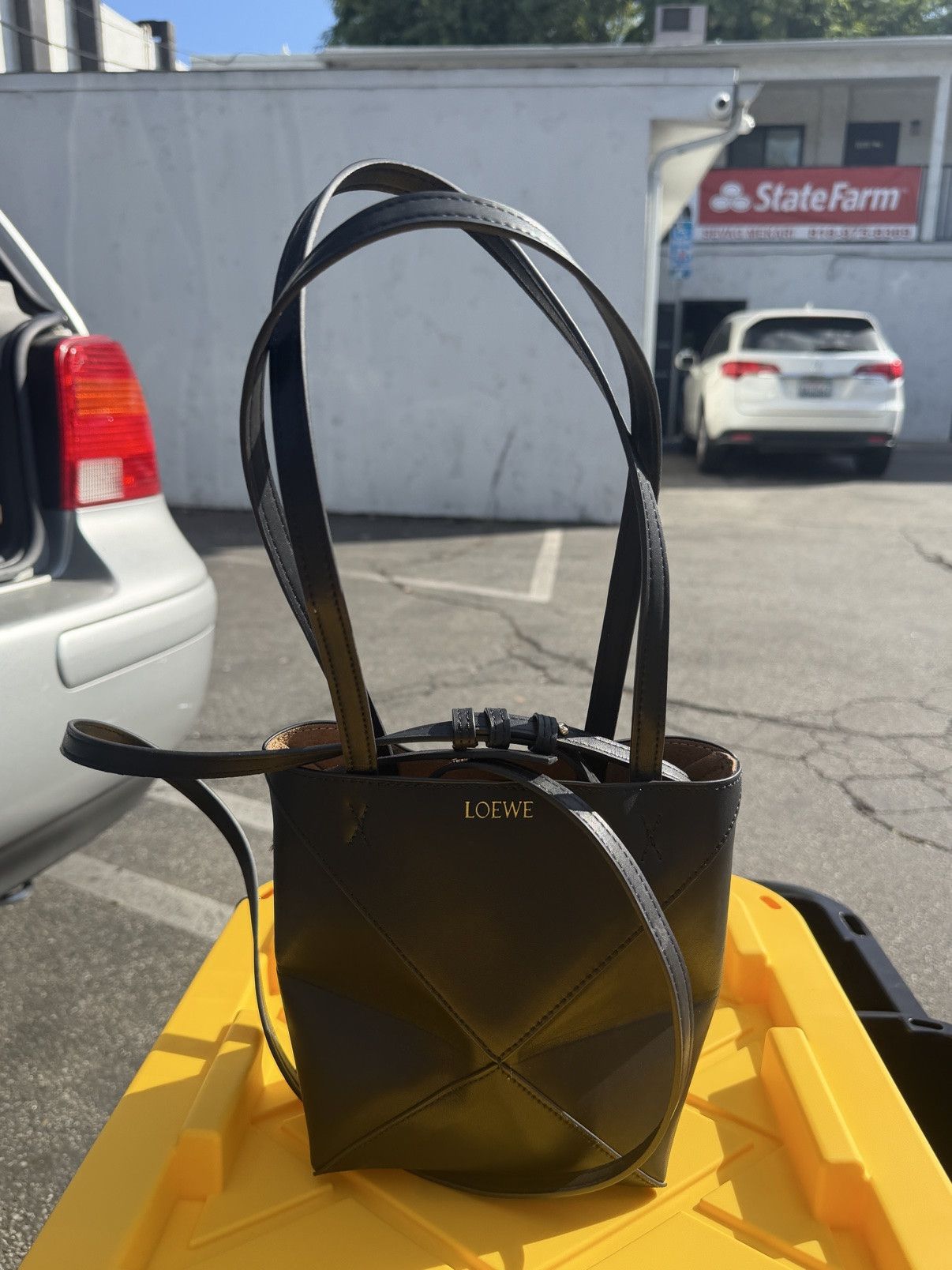 Loewe Loewe Puzzle Fold Mini Tote — Black Size ONE SIZE - 5 Thumbnail