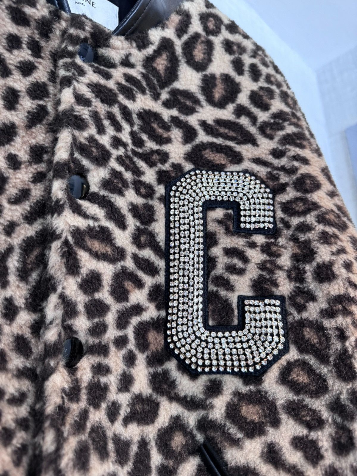 Celine Celine FW22 Leopard Teddy Varsity Moto Jacket Size US M / EU 48-50 / 2 - 2 Thumbnail