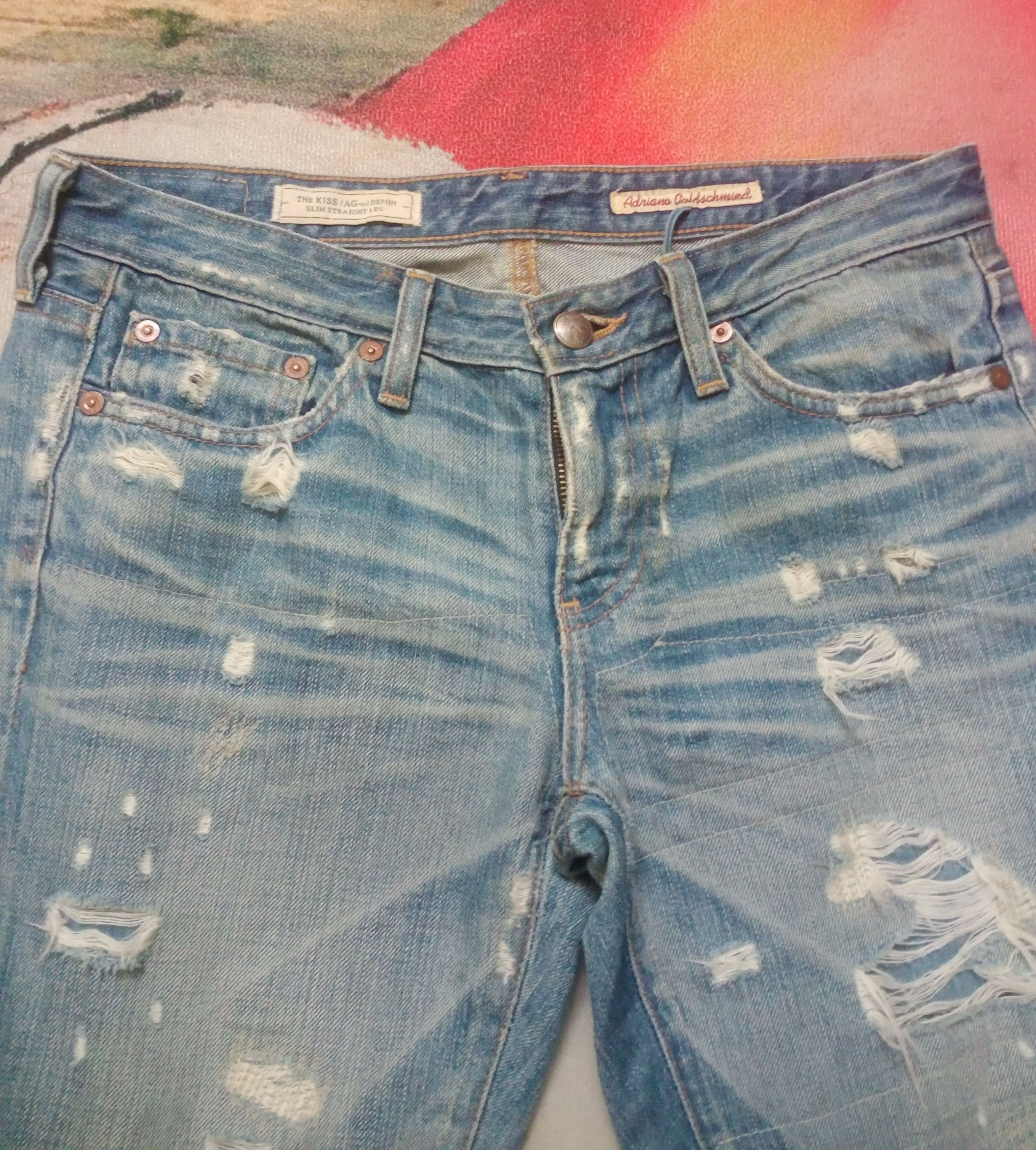 AG Adriano Goldschmied Rare AG Adriana Goldschmied Distressed Denim Size 30" / US 8 / IT 44 - 3 Thumbnail