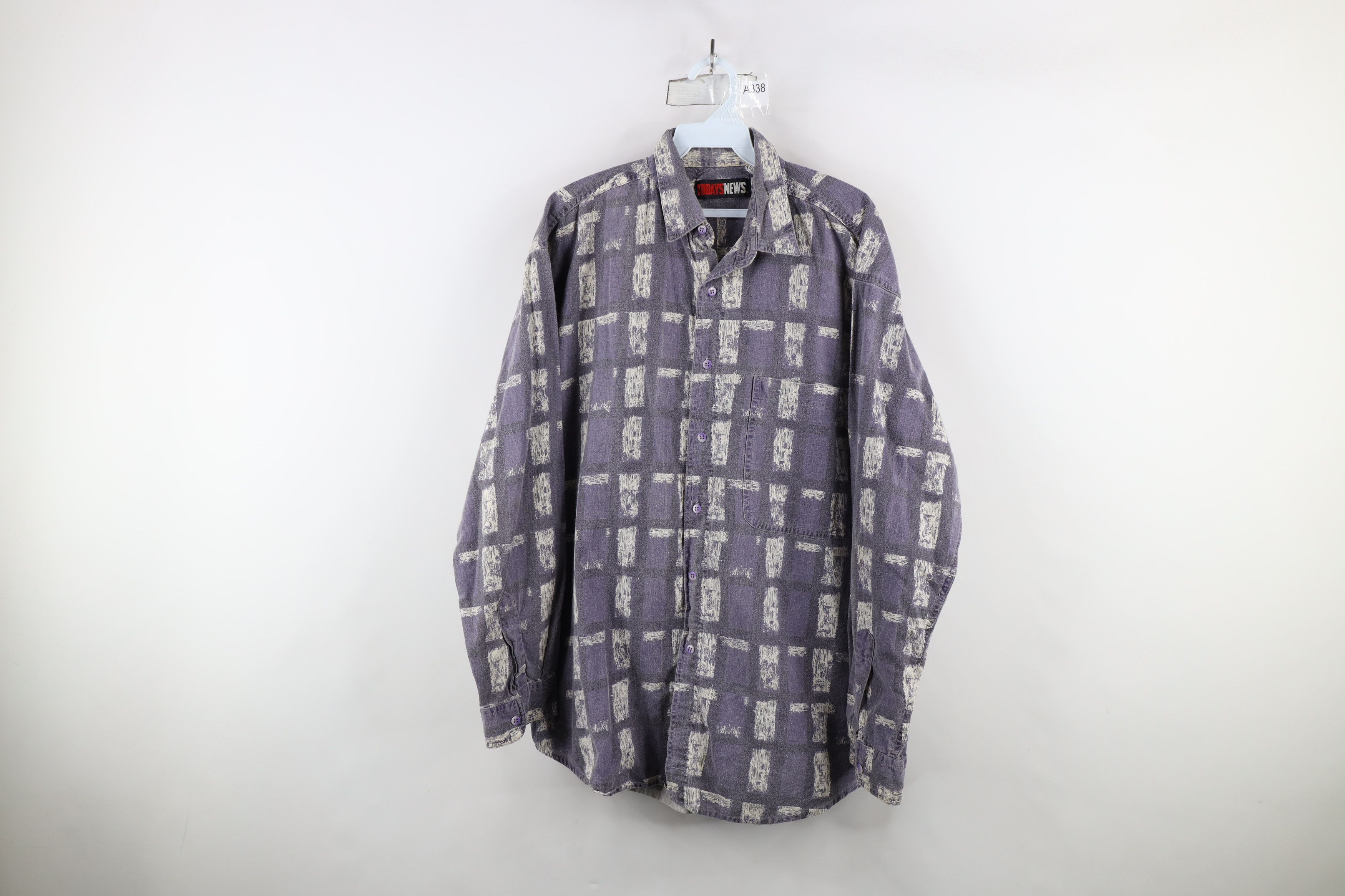 Vintage Vintage 90s Streetwear Faded Stonewash Collared Button Shirt Size US M / EU 48-50 / 2 - 1 Thumbnail