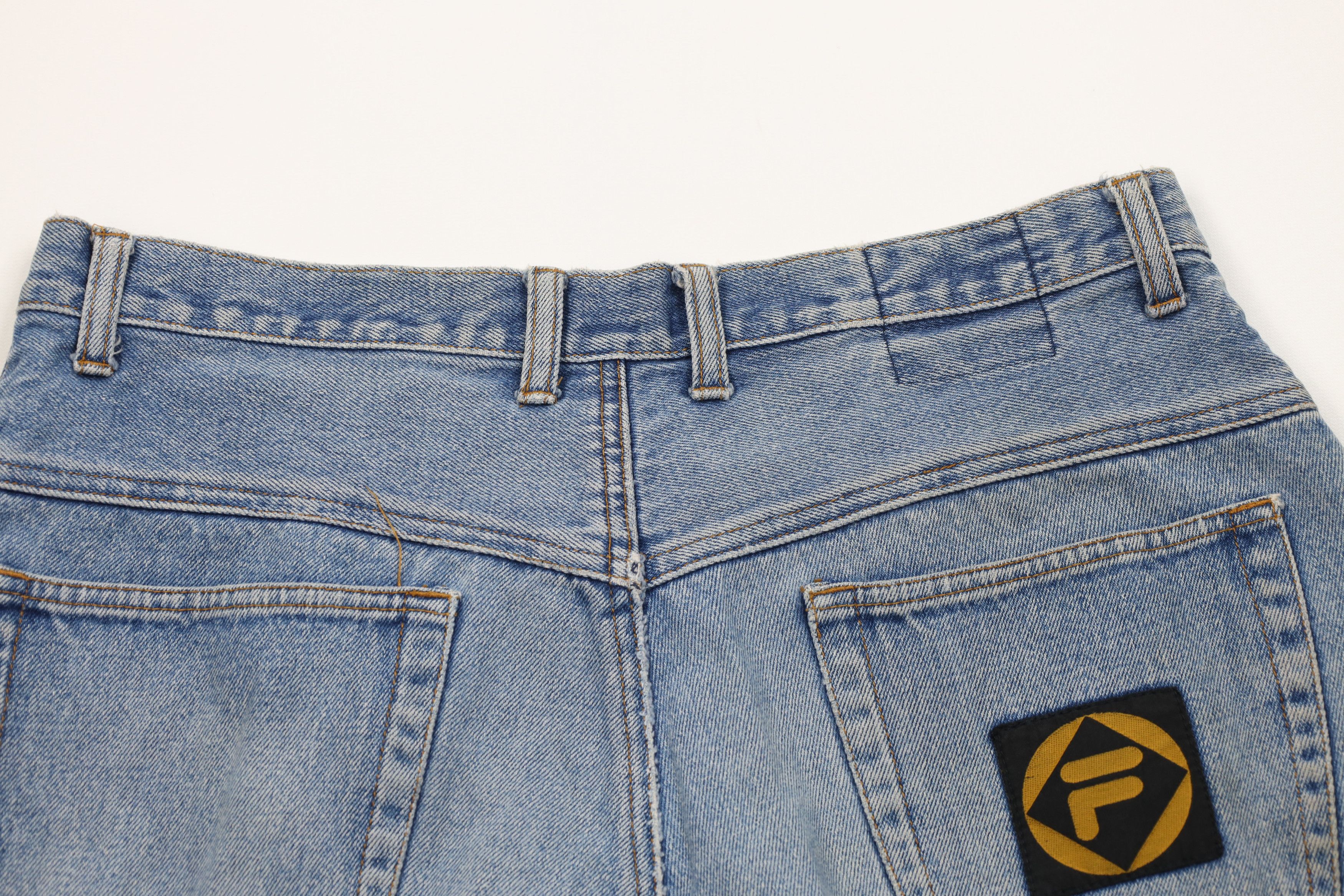 Fila × Vintage Vintage 90s Fila Spell Out Baggy Fit Denim Jean Shorts Jorts Size US 32 / EU 48 - 12 Thumbnail