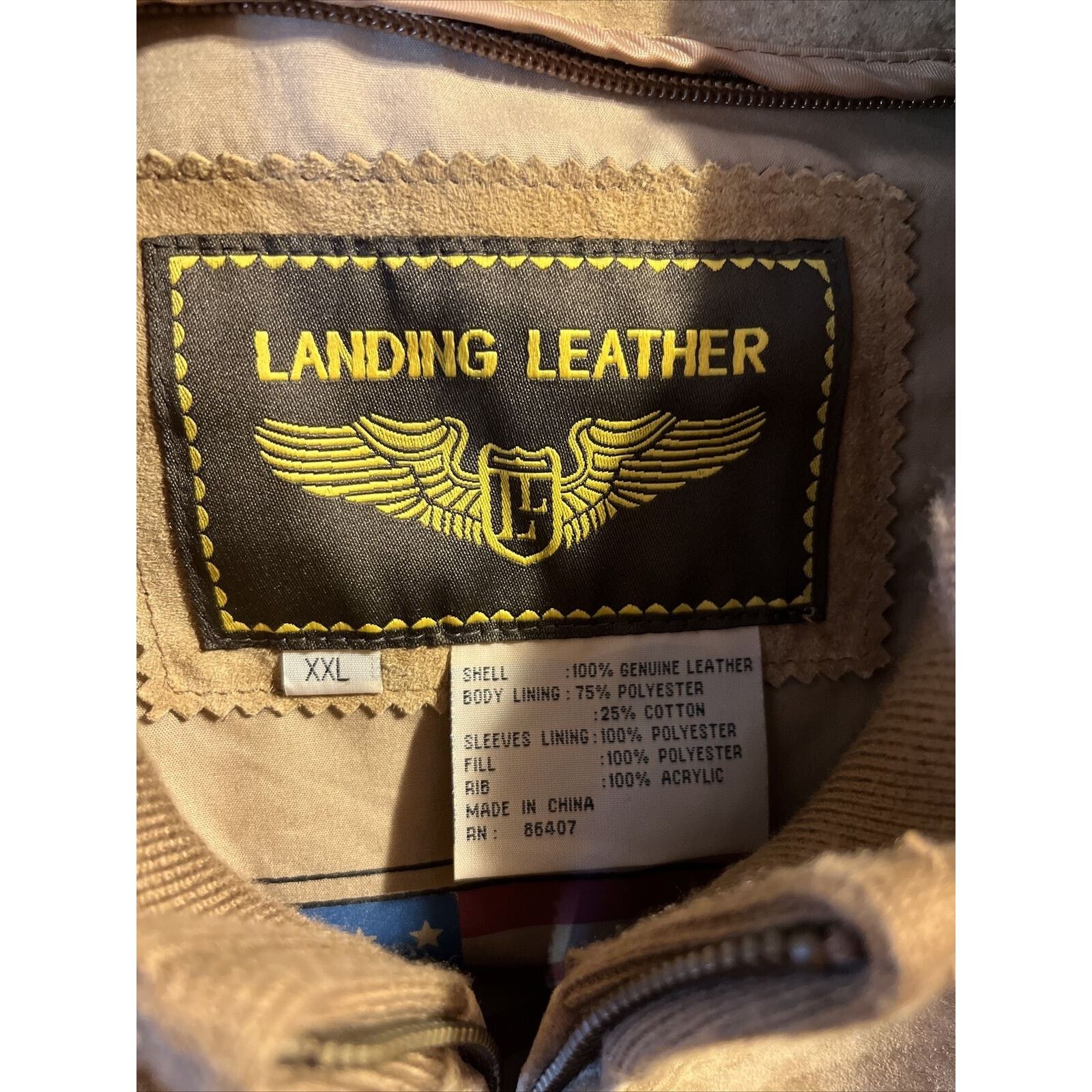 Other Landing Leather Men’s XXL Brown Suede Leather Bomber Jacket Size US XXL / EU 58 / 5 - 2 Thumbnail