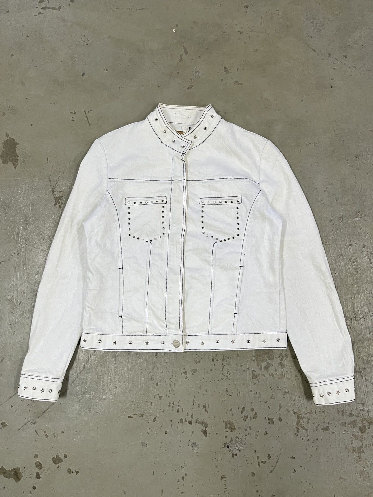 14th Addiction Celine Kmrii Midas Led Rechwe Style Studded Trucker Jacket Size US S / EU 44-46 / 1 - 5 Thumbnail