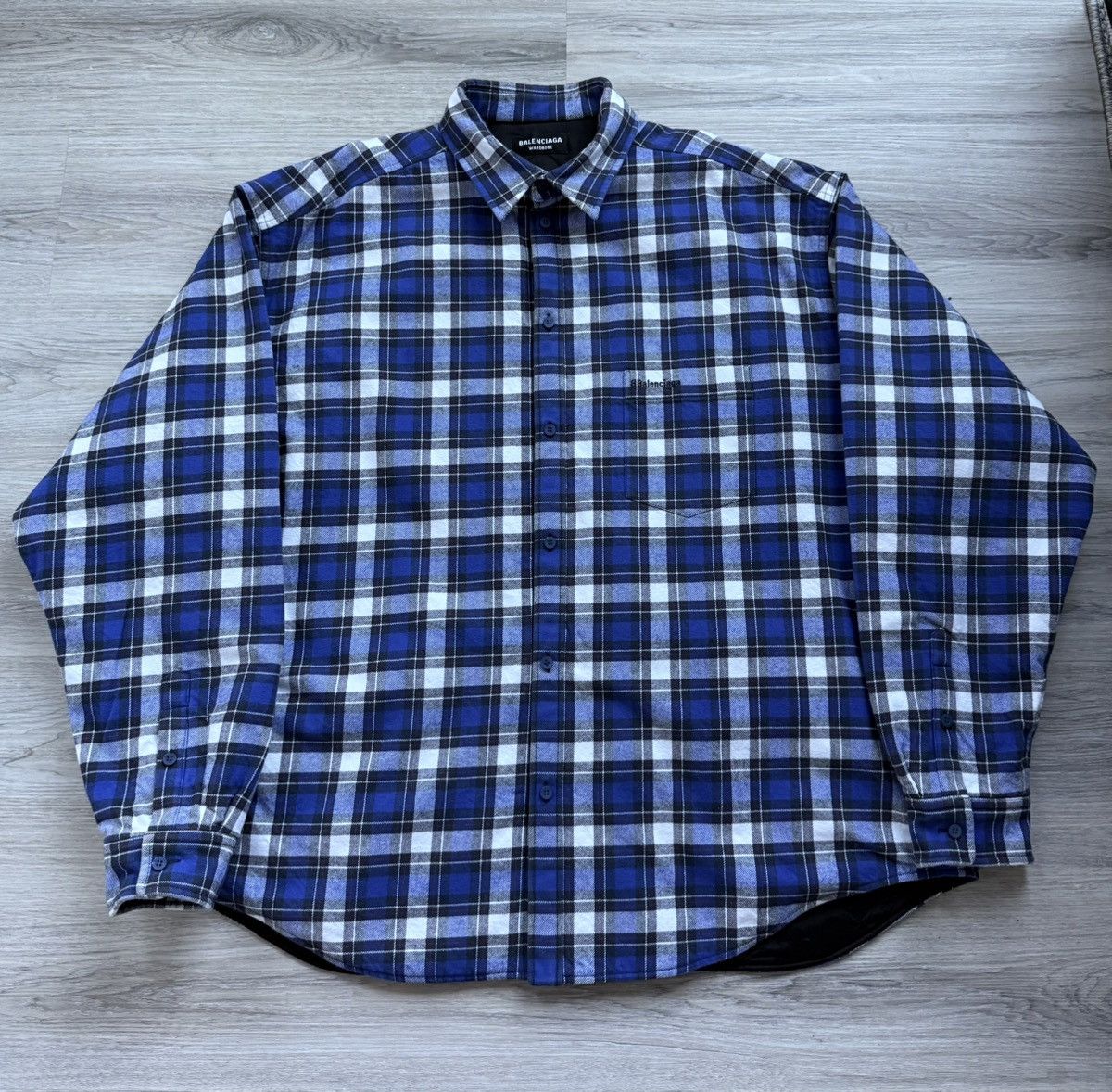 Balenciaga Oversize Padded Flannel Overshirt Size US XL / EU 56 / 4 - 3 Thumbnail