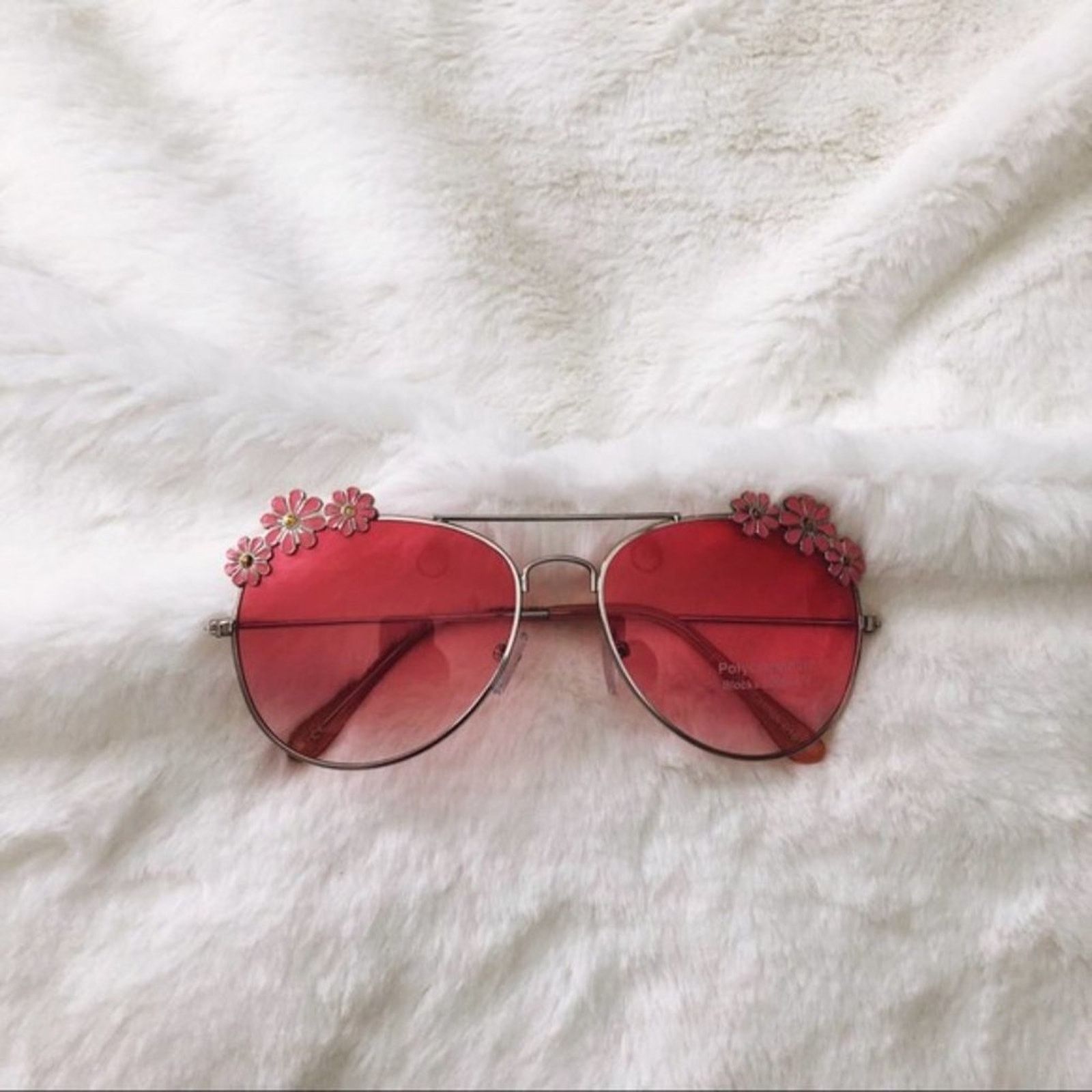 Other Flower Pink Accented Trim Aviators Sunglasses Size ONE SIZE - 7 Thumbnail