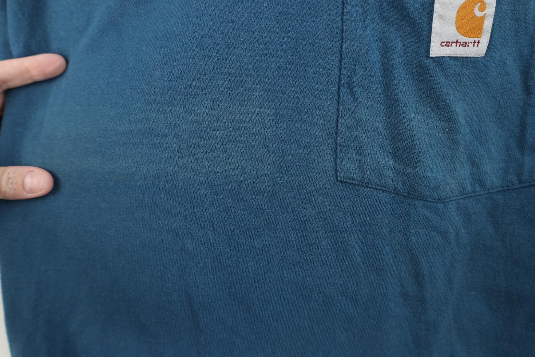 Carhartt Y2K Carhartt Spell Out Heavyweight Pocket T-Shirt Blue Size US L / EU 52-54 / 3 - 4 Thumbnail
