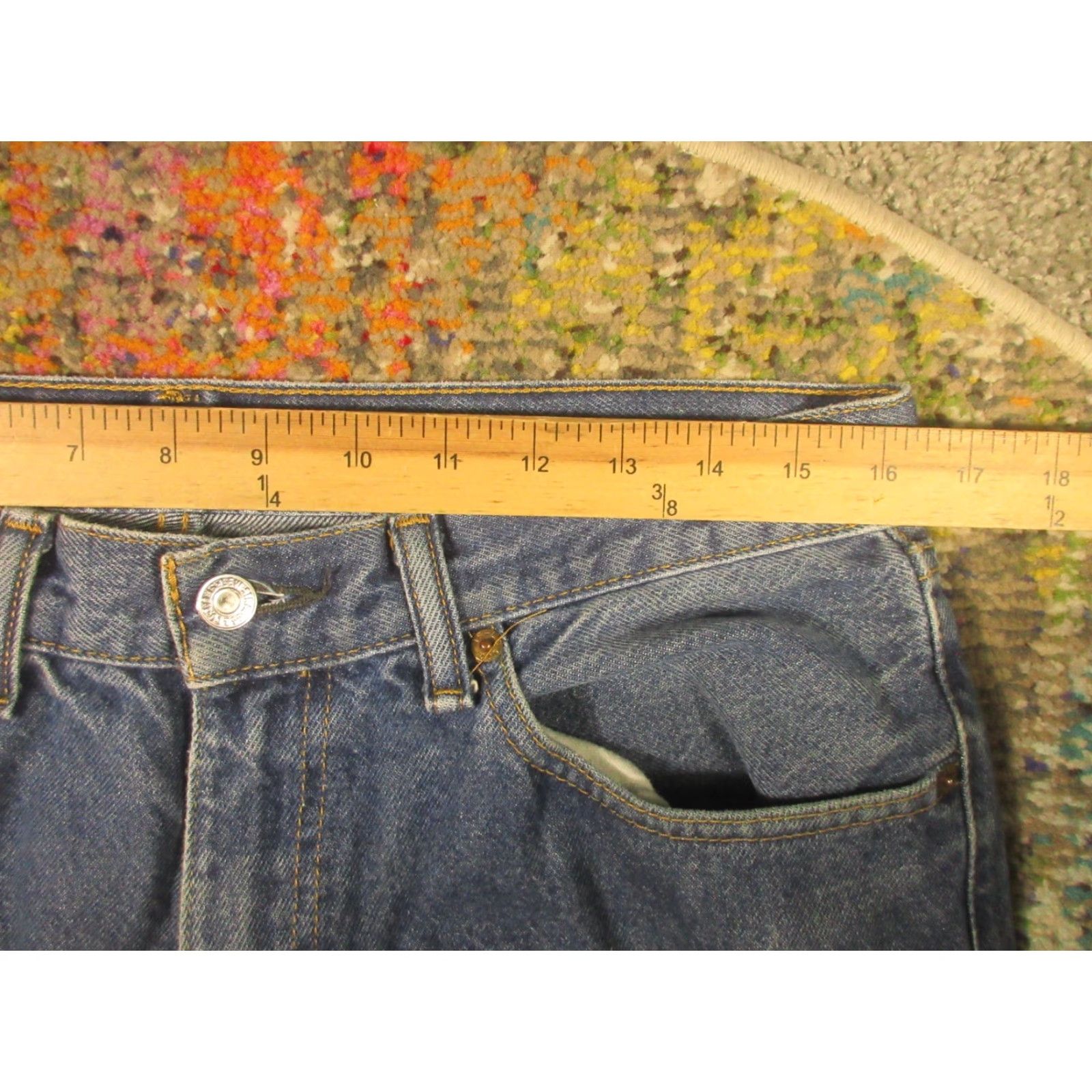 Levi's Levi's 505 Jeans 33x30 Regular Straight Denim Blue Medium Wash Mens Size US 33 - 4 Thumbnail