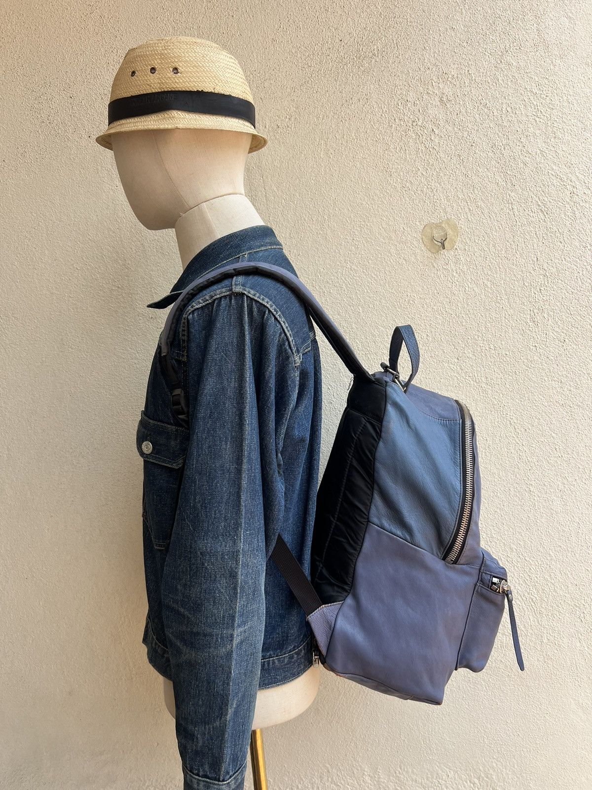 Leather And A Japan Distressed Patina Cowhide Leather Backpack Bag Size ONE SIZE - 2 Thumbnail