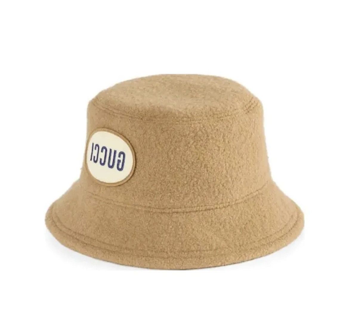 Gucci Gucci Felted Wool Bucket Hat with Patch Unisex Style L Size ONE SIZE - 1 Thumbnail
