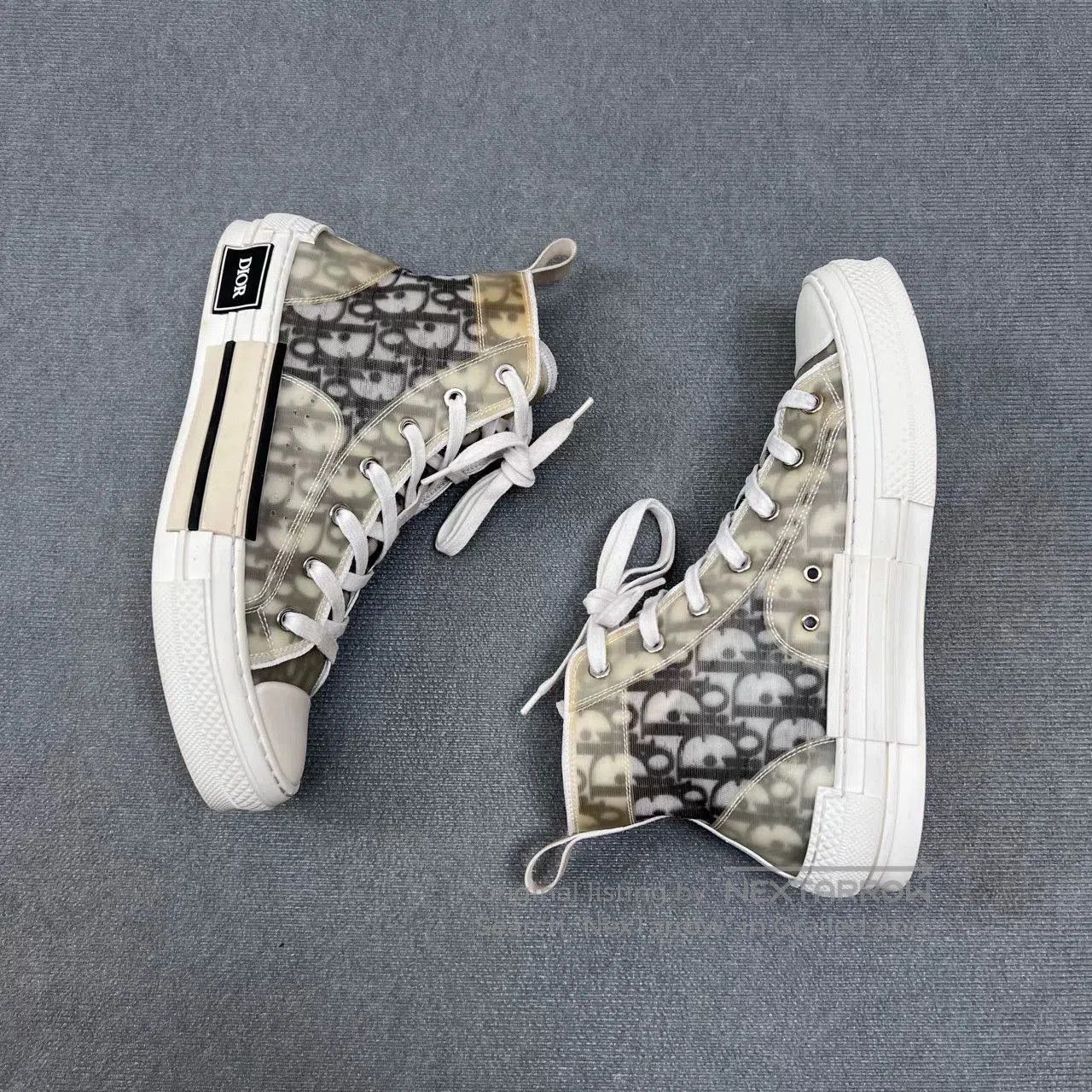 Dior Dior B23 Oblique Logo High-Top Sneakers. Size US 6 / EU 39 - 4 Thumbnail