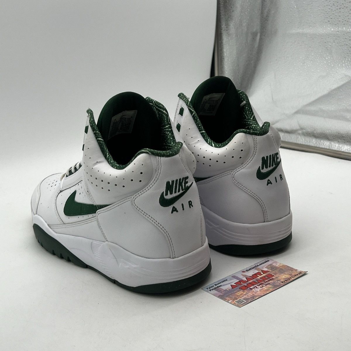 Nike Air flight lite mid white gorge green Size US 11.5 / EU 44-45 - 4 Thumbnail