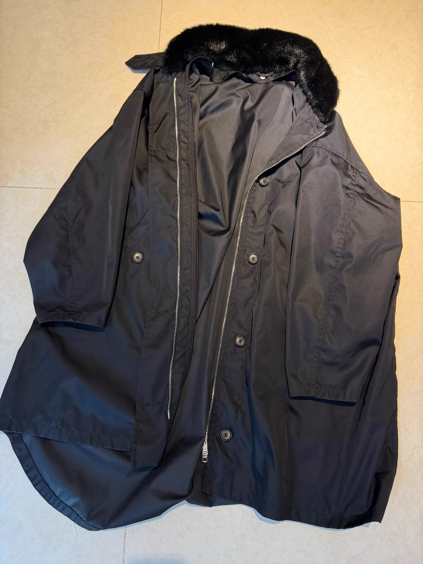 Prada Prada Oversized Down Parka 2-Piece Mink Lined Black Size XS / US 0-2 / IT 36-38 - 3 Thumbnail