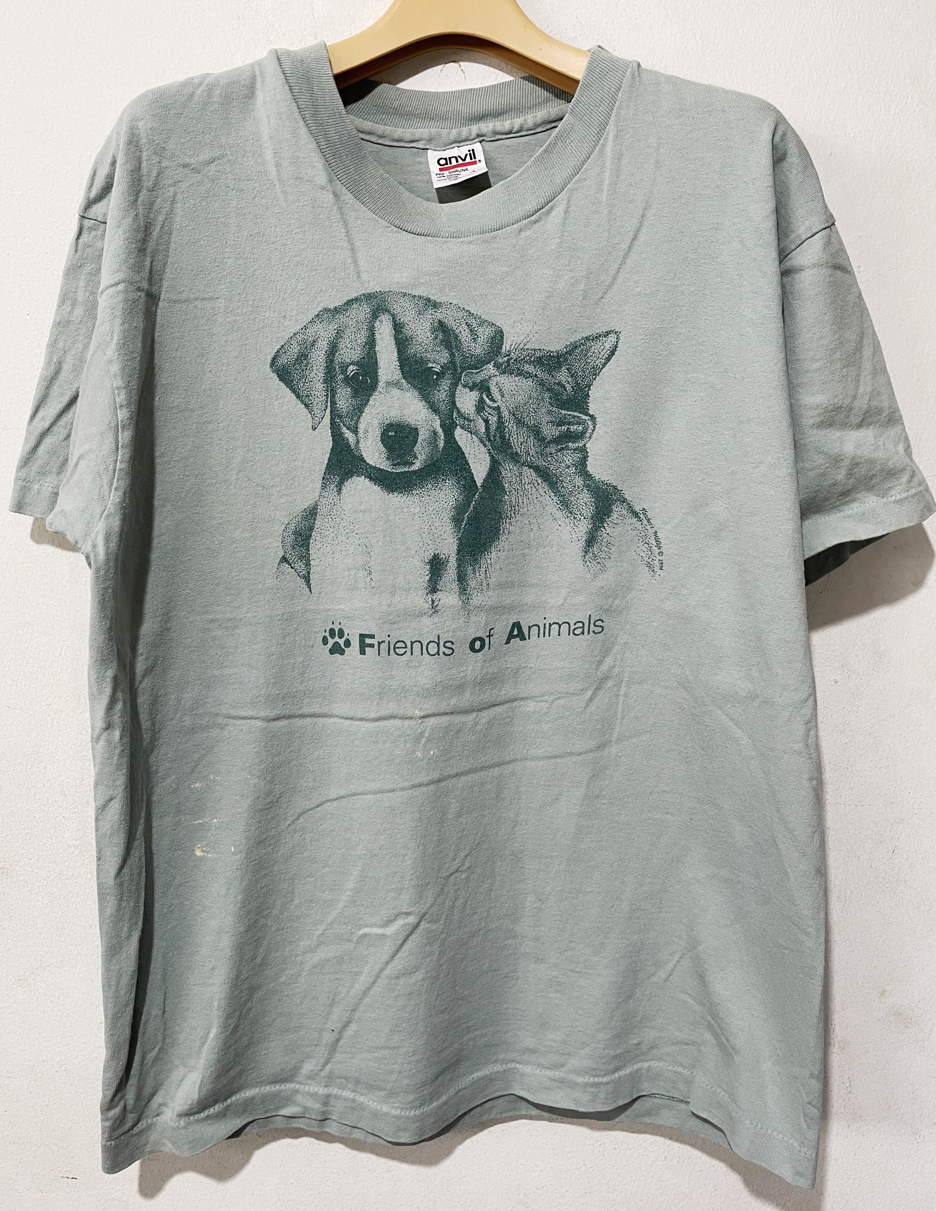 Vintage Vintage 90s Cat and Dog Shirt Size US L / EU 52-54 / 3 - 1 Thumbnail
