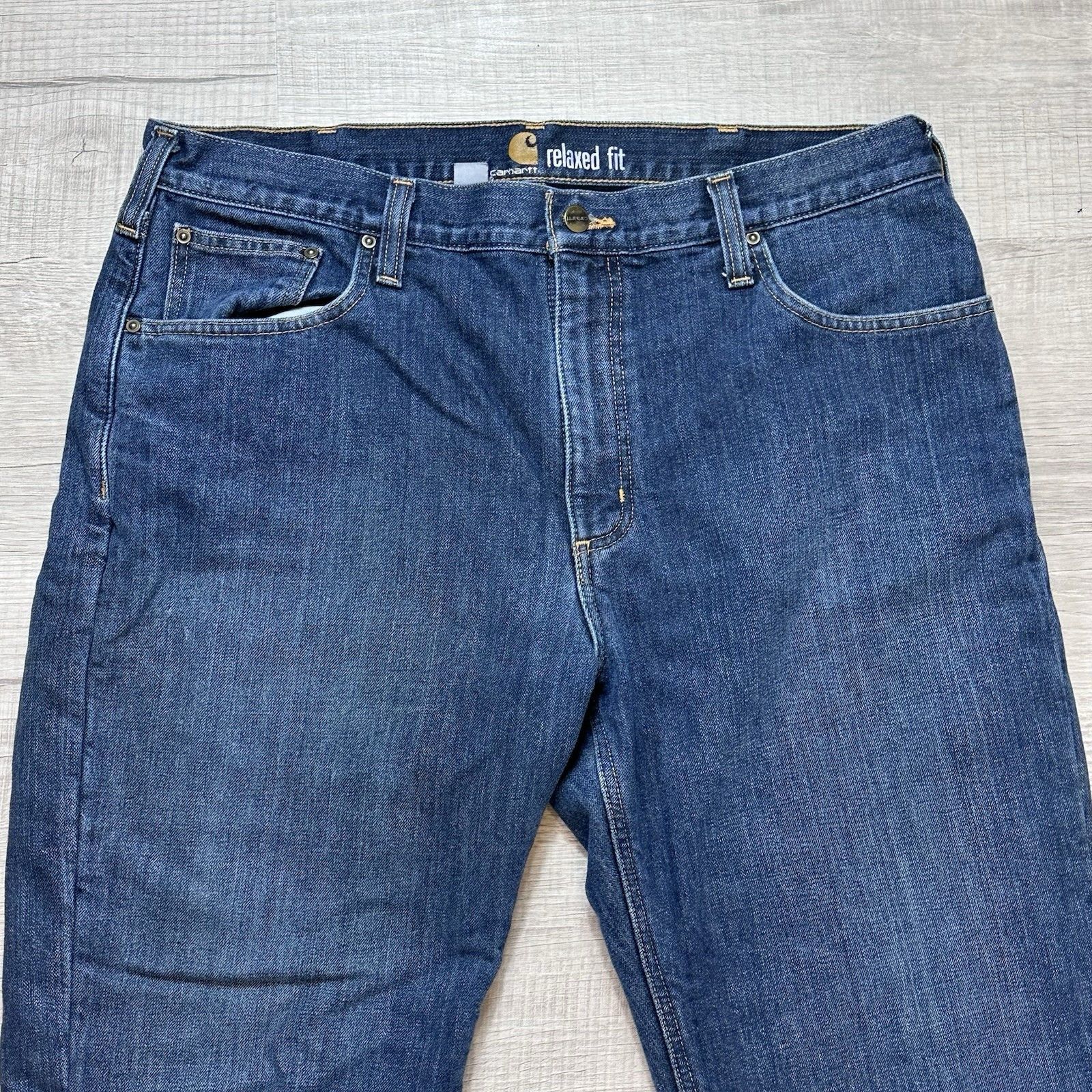 Carhartt Carhartt Relaxed Fit Holter Fleece Lined Jeans 38x34 Dark Size US 38 / EU 54 - 4 Thumbnail