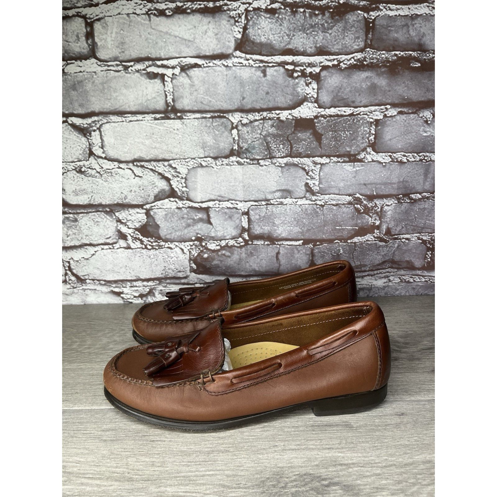 Bass GH BASS Jackie Brown Leather Kiltie Tasseled Slip-On Loafers Size US 7.5 / IT 37.5 - 3 Thumbnail