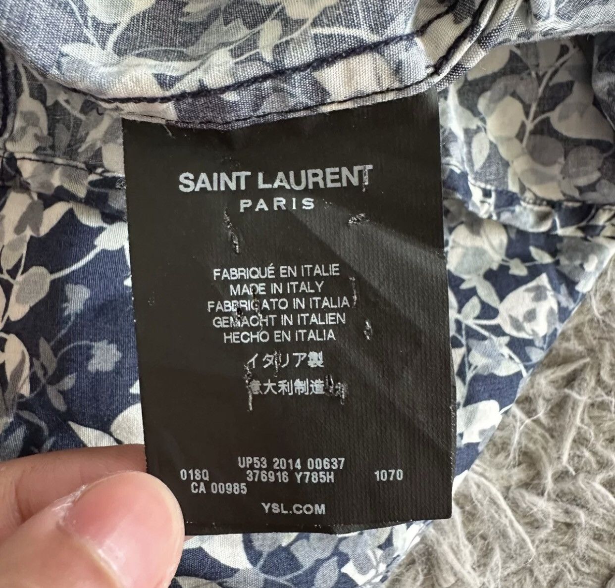 Saint Laurent Paris × Yves Saint Laurent Saint laurent slp 14ss blue floral short sleeve shirt Size US M / EU 48-50 / 2 - 10 Thumbnail