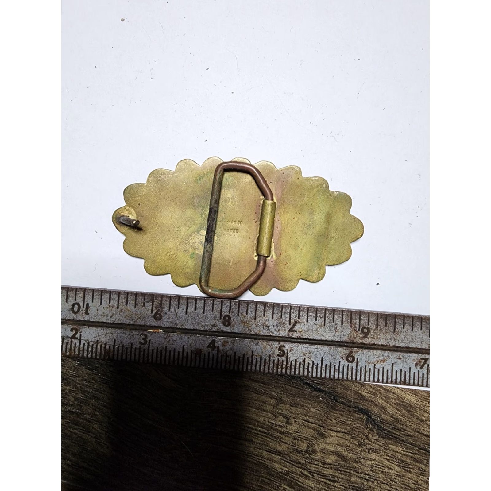 Vintage VINTAGE Handmade Brass Abalone Shell Flower Belt Buckle Accessories for Men Women 60s 70s 80s 90s Size ONE SIZE - 2 Thumbnail