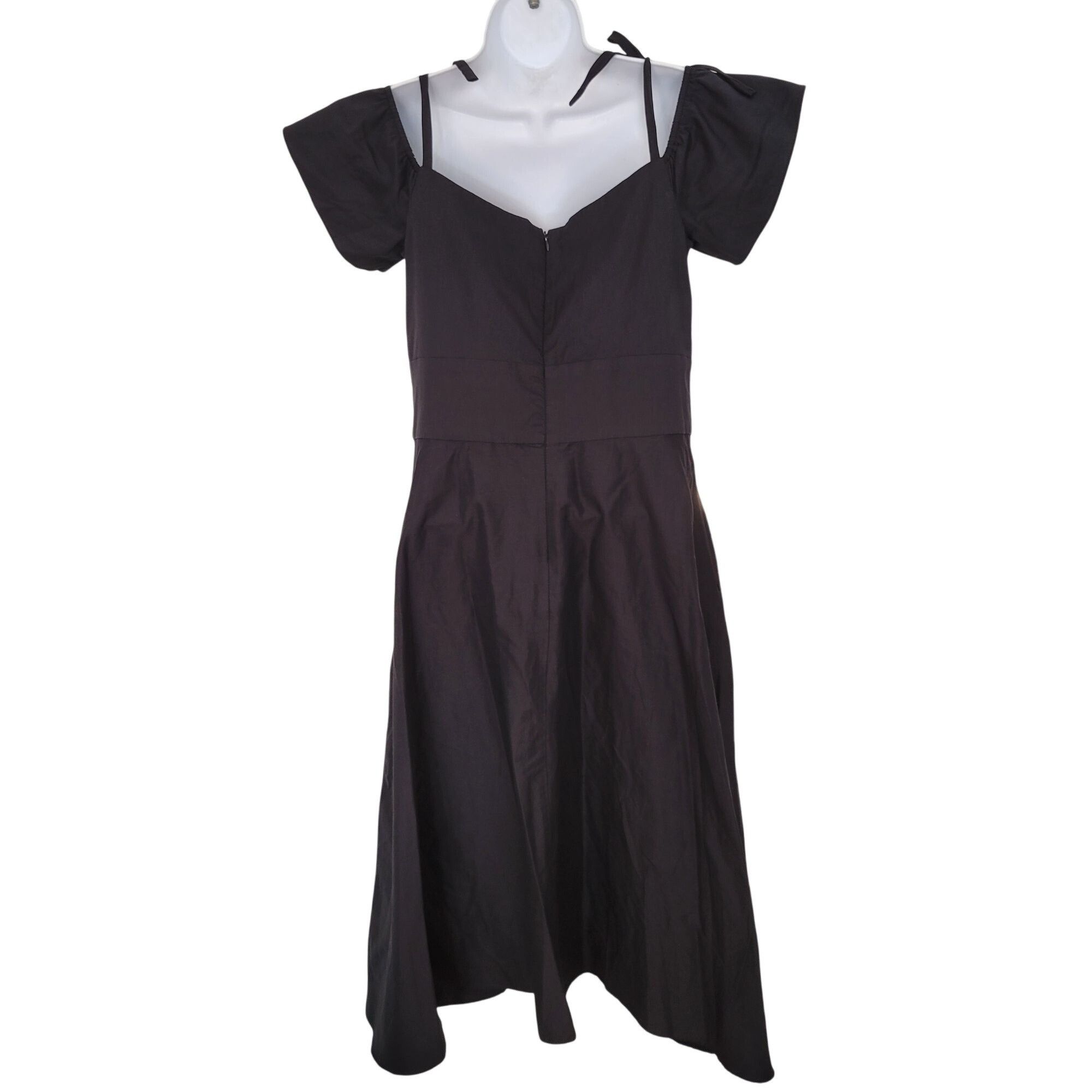 Betsey Johnson Betsey Johnson Black Midi Tea Dress 6 Off Shoulder Pockets F Size M / US 6-8 / IT 42-44 - 7 Thumbnail