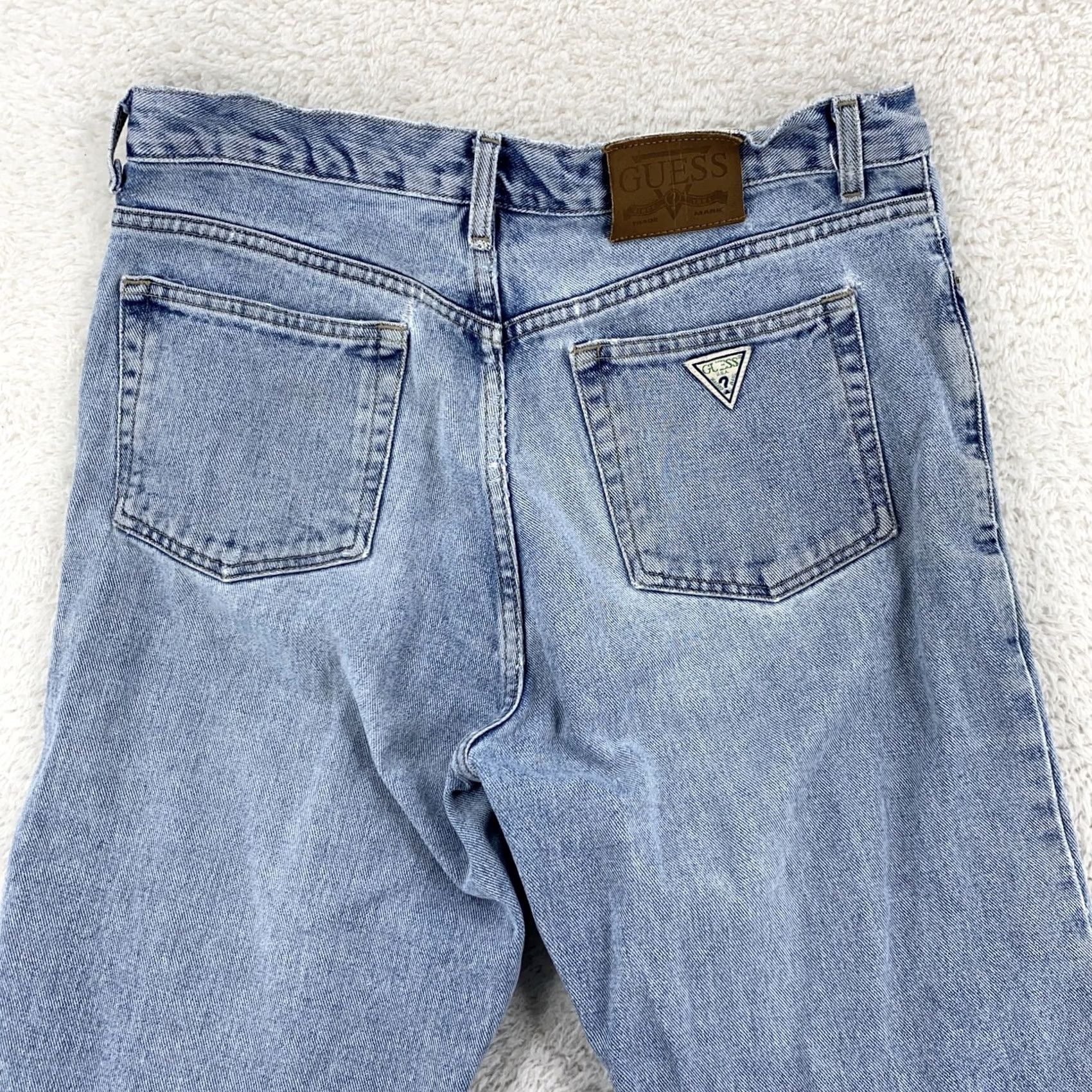 Guess VINTAGE Guess Jeans Mens 32x30 Distressed High Waist Tapered Denim 90s Blue Jeans Mens 90s Size US 32 / EU 48 - 2 Thumbnail