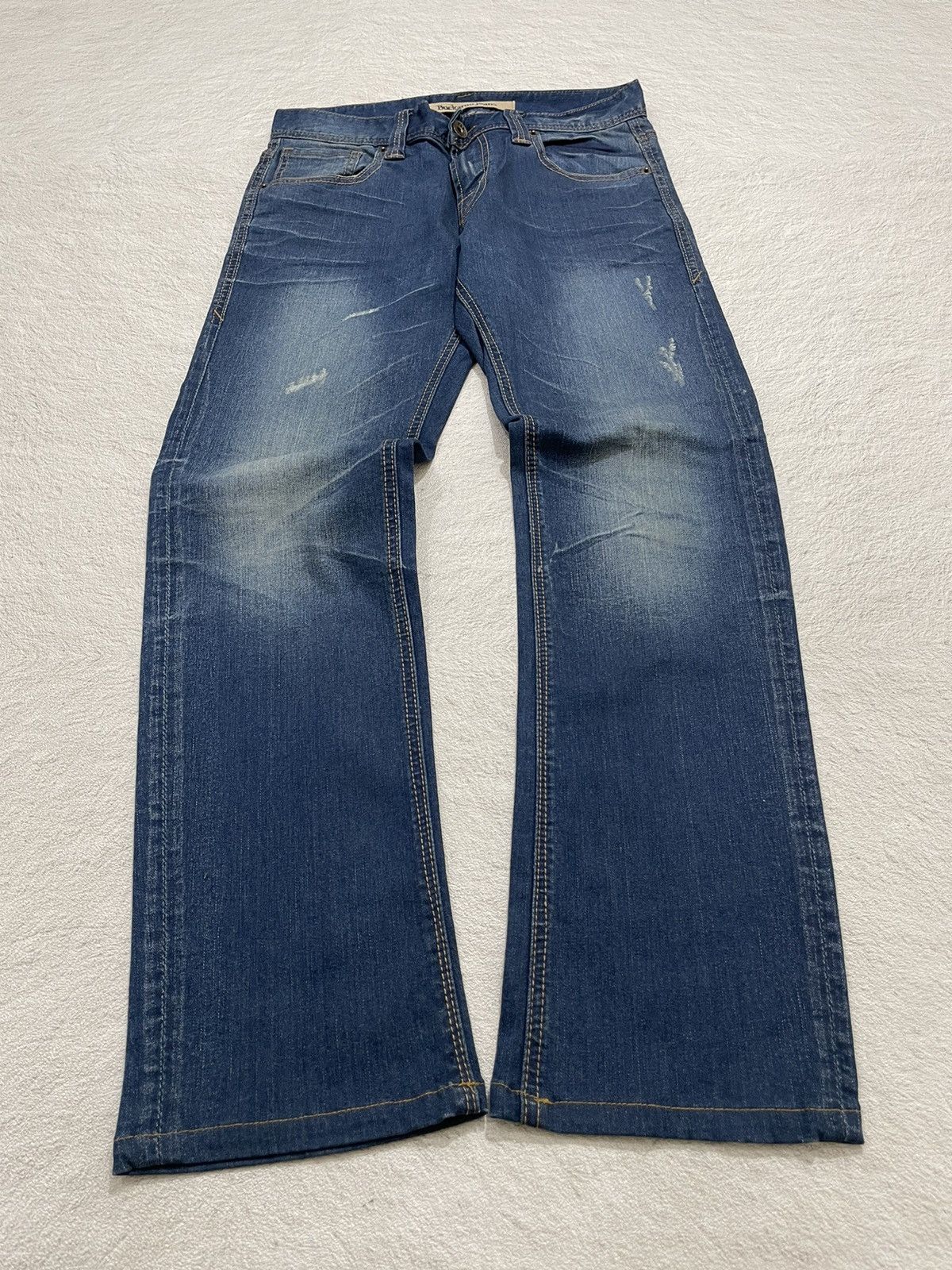 Japanese Brand 2000s Buckaro Distressed Blue Denim y2k Size US 29 - 1 Thumbnail