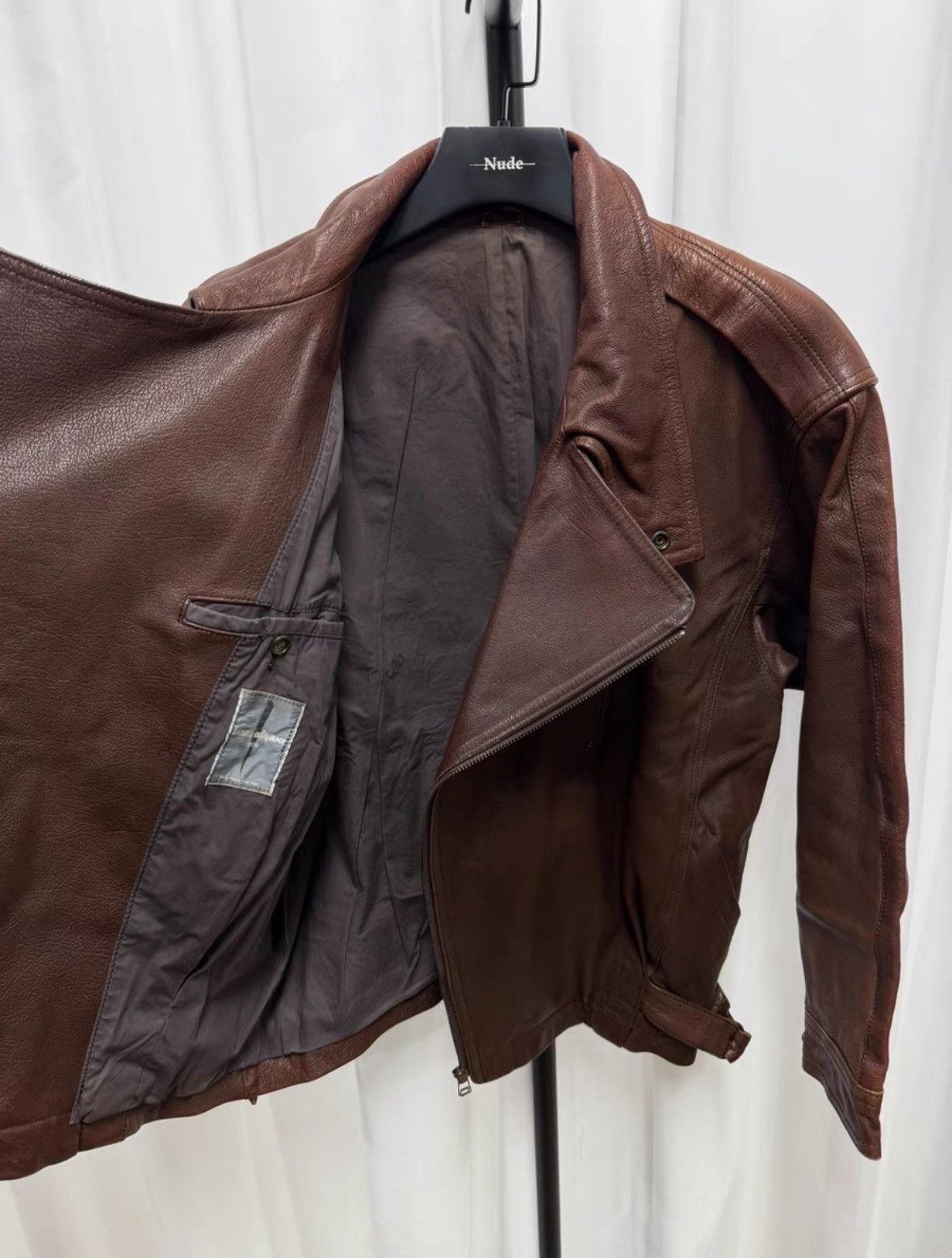 Issey Miyake Issey Miyake Early Leather Short Wide Jacket Size US L / EU 52-54 / 3 - 7 Thumbnail