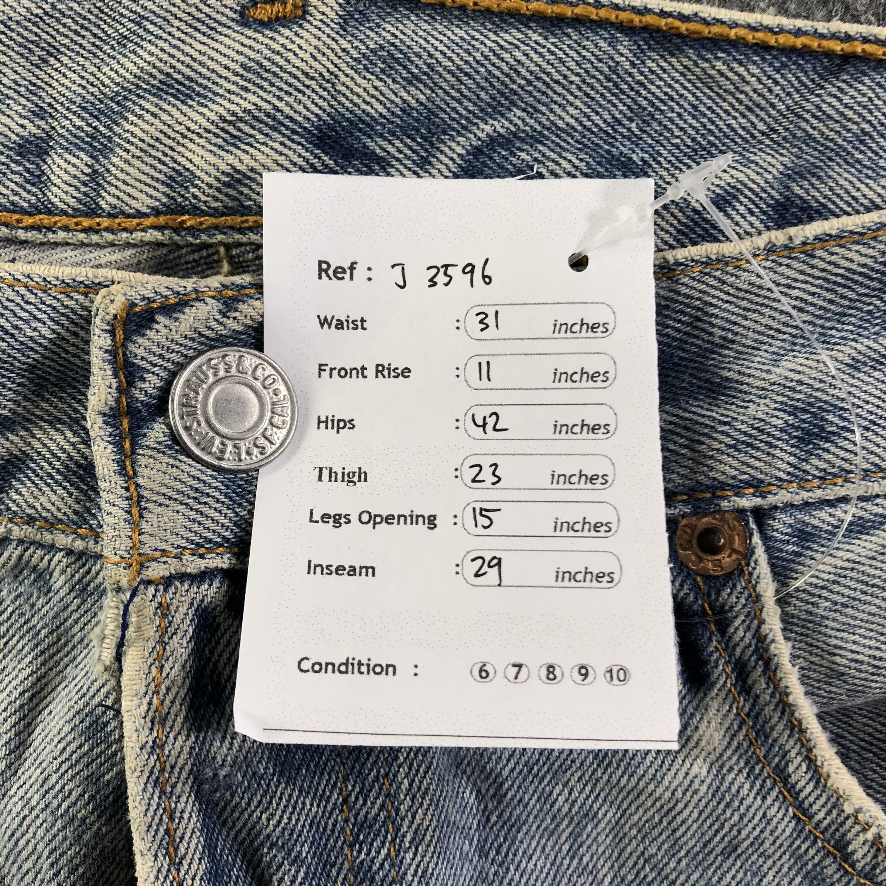 Levi's Vintage Light Wash Levis 501 Jeans-J3596 Size US 31 - 15 Thumbnail