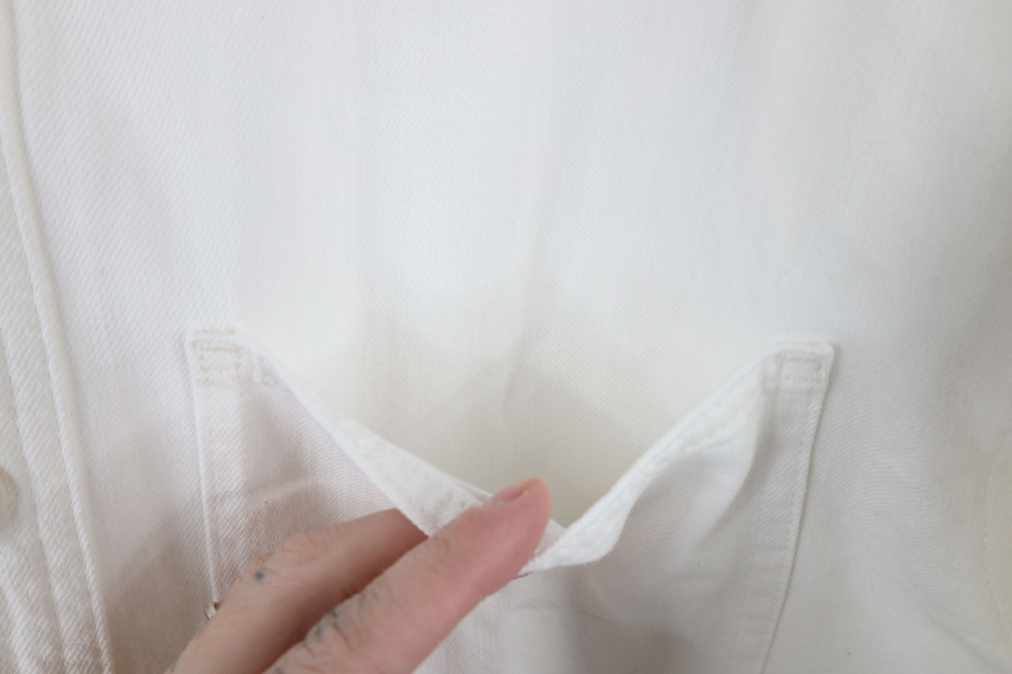 Madewell × Vintage Madewell Oversized Denim Button Chore Jacket White Cotton Size M / US 6-8 / IT 42-44 - 4 Thumbnail