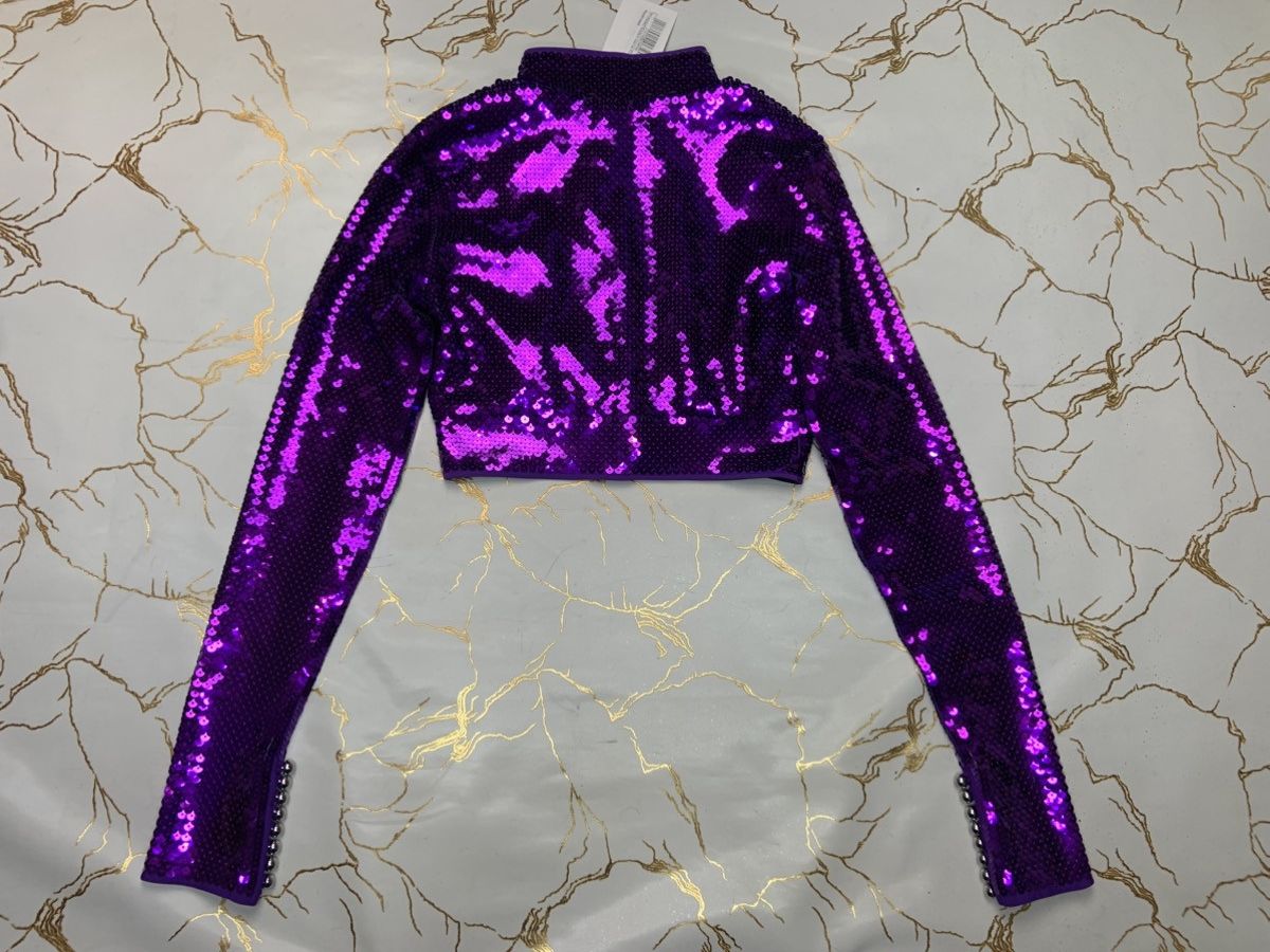 H&M × Paco Rabanne New RABANNE H&M WOMEN PURPLE SEQUINED CROPPED TOP SIZE XS Size XS / US 0-2 / IT 36-38 - 9 Thumbnail