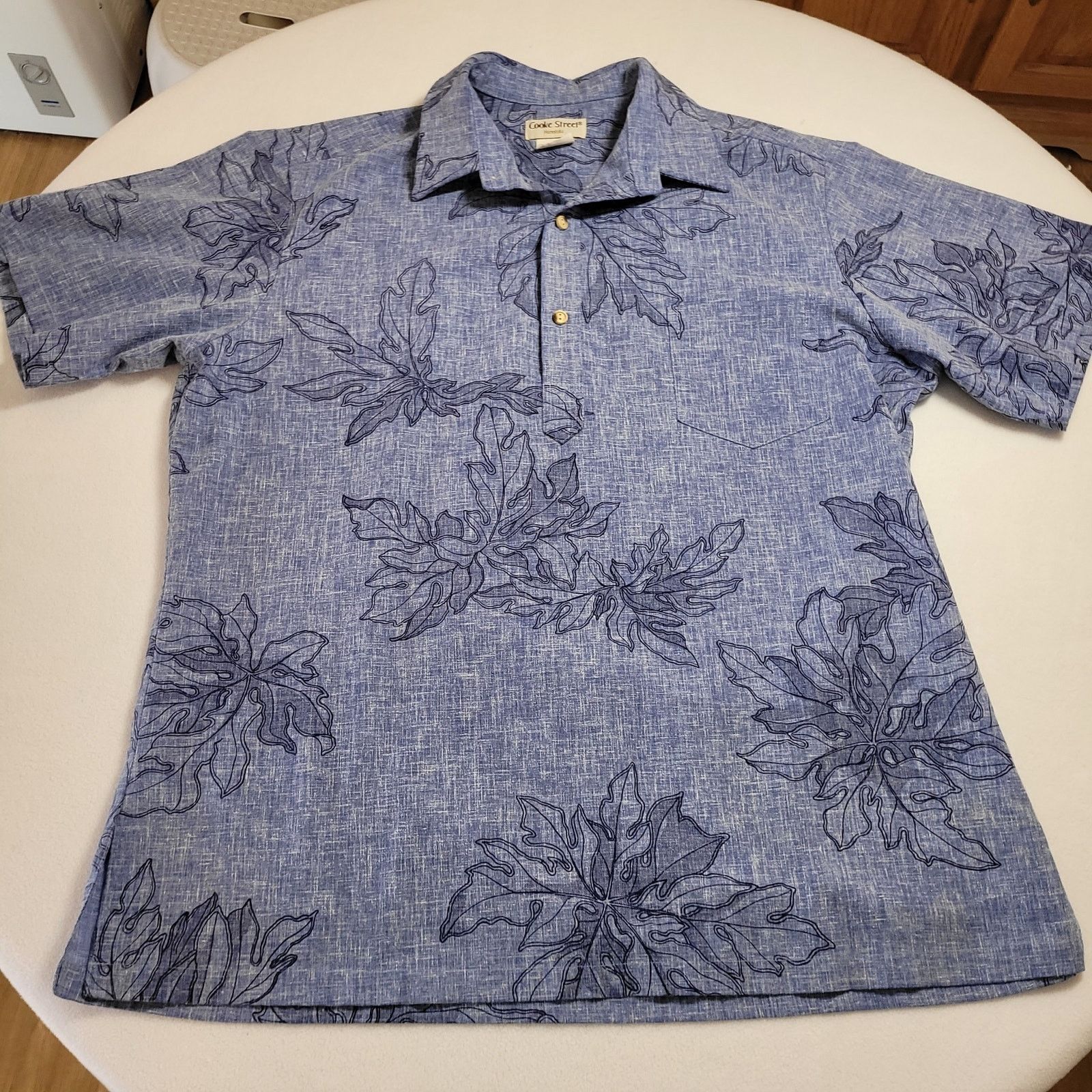 Vintage Vintage Cooke Street Hawaiian Shirt 3/4 Button Front Blue L Size US L / EU 52-54 / 3 - 2 Thumbnail