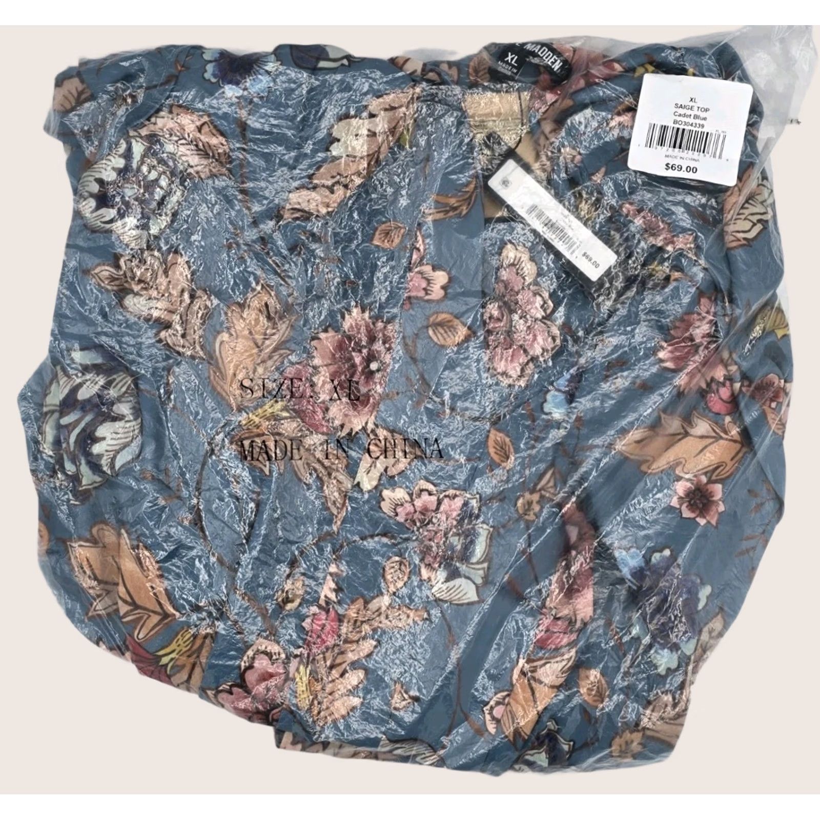 Steve Madden Steve Madden Saige Floral Peplum Top Cadet Blue Size XL Brand New BO304339 Size XL / US 12-14 / IT 48-50 - 1 Thumbnail