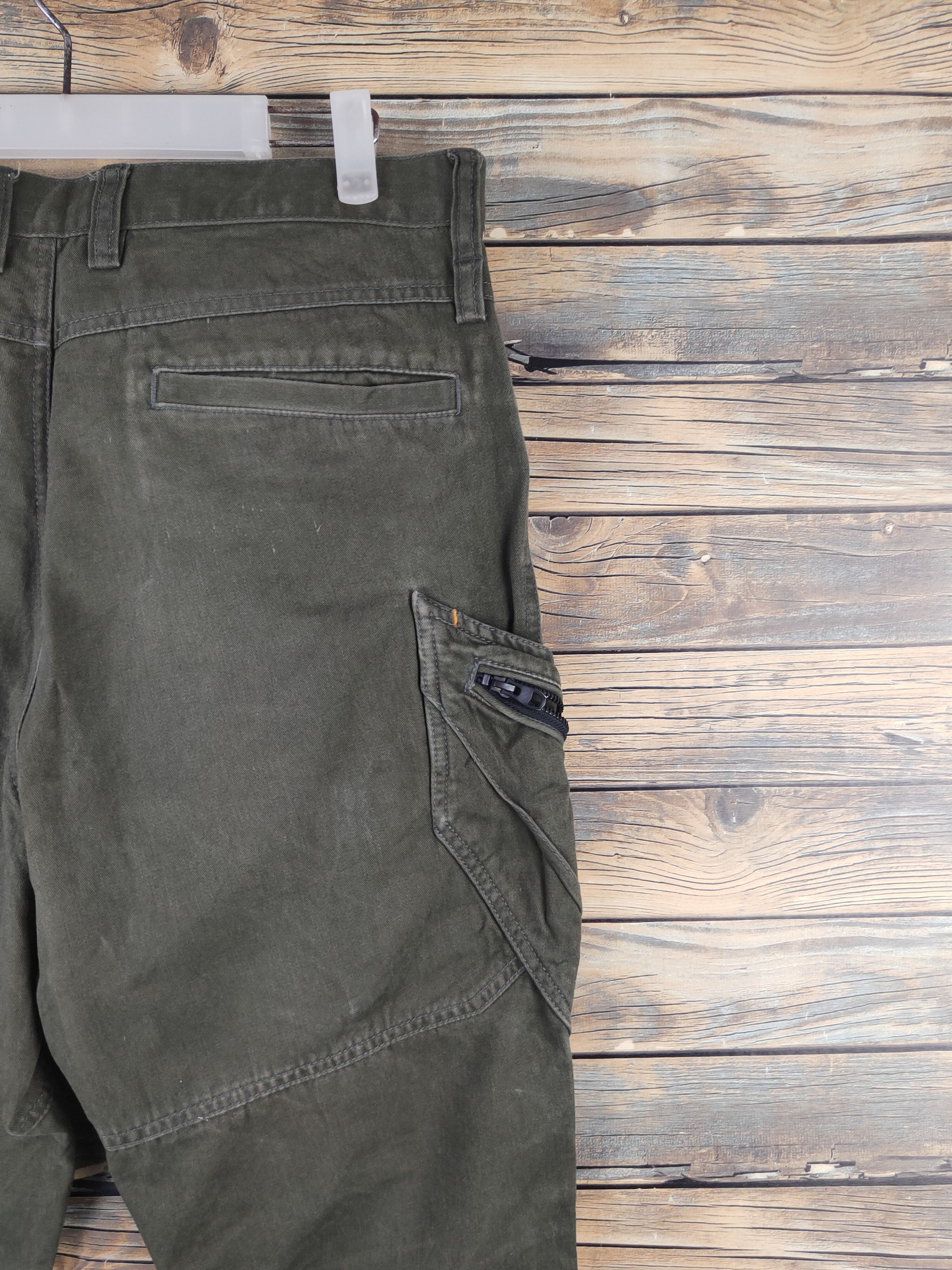 Japanese Brand DL TS Design Dark Olive Multipocket Cargo Pants #46-277T Size US 33 - 12 Thumbnail