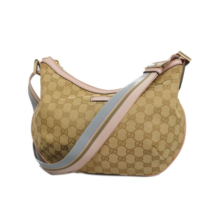 GUCCI Shoulder Bag 145857 GG canvas/leather beige beige unisex