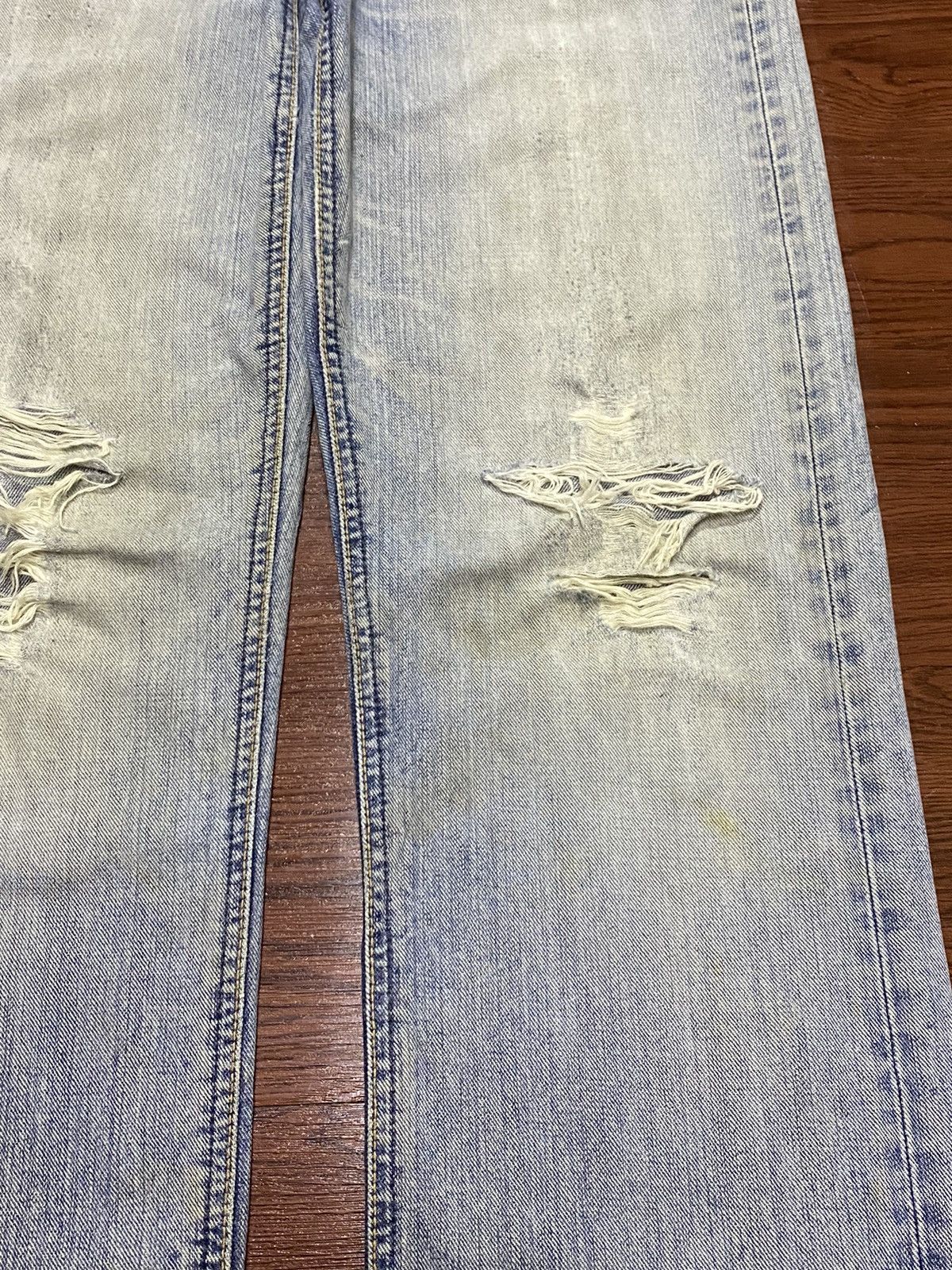 Japanese Brand Vintagw Lee Riders Faded Wash Distressed Loose Jeans Size US 30 / EU 46 - 8 Thumbnail